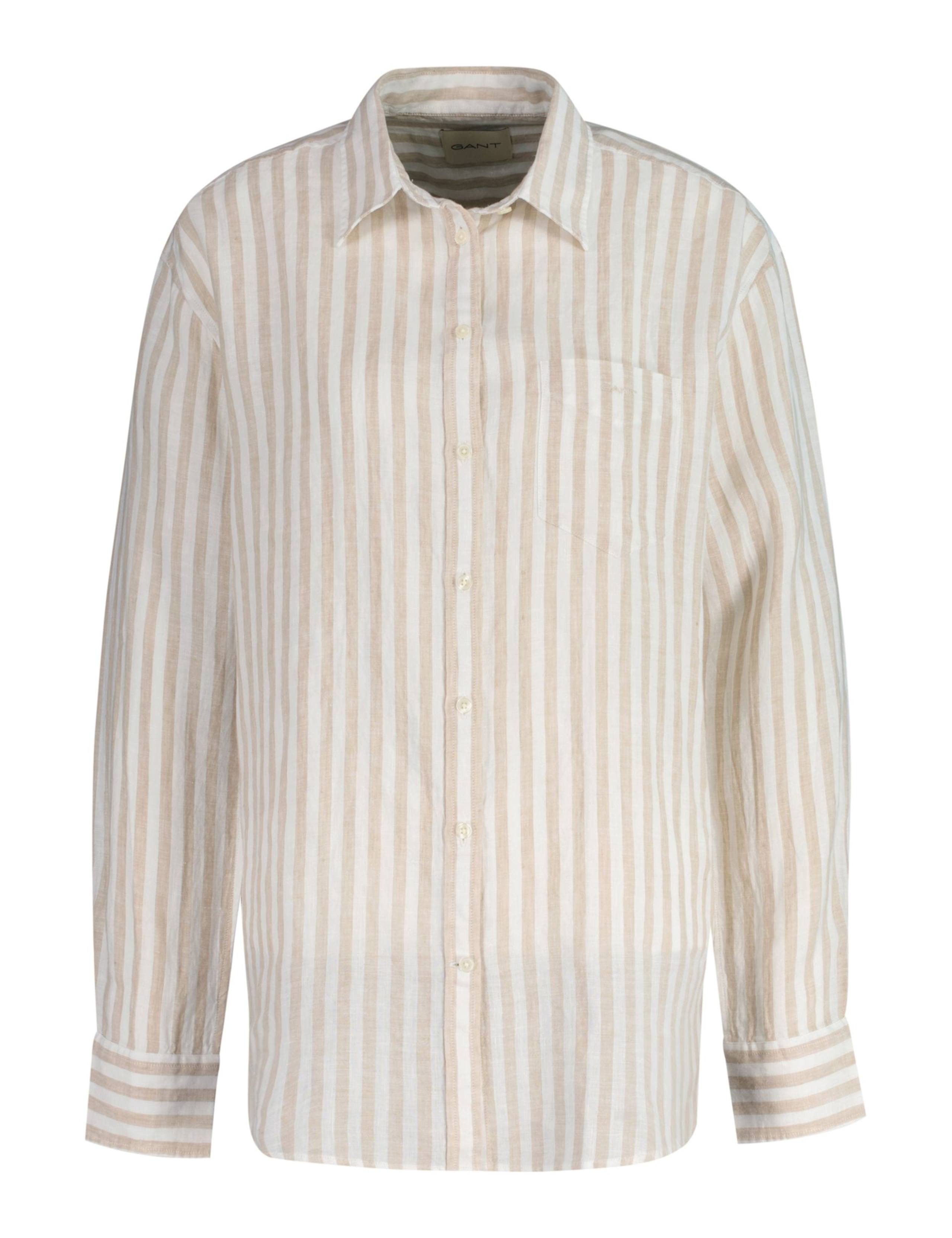 Pure Linen Striped Collared Shirt