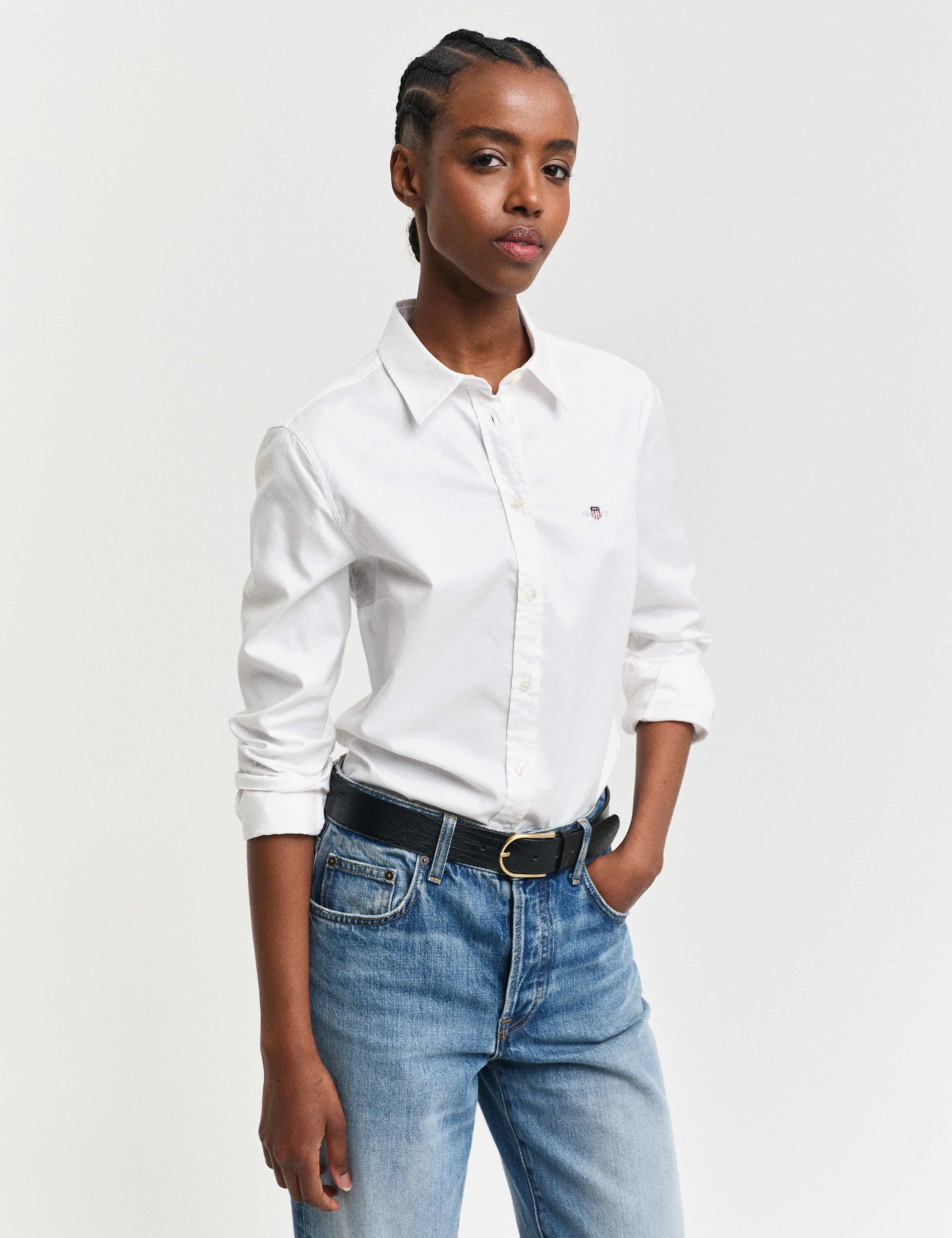 Cotton Rich Button Through Oxford Shirt