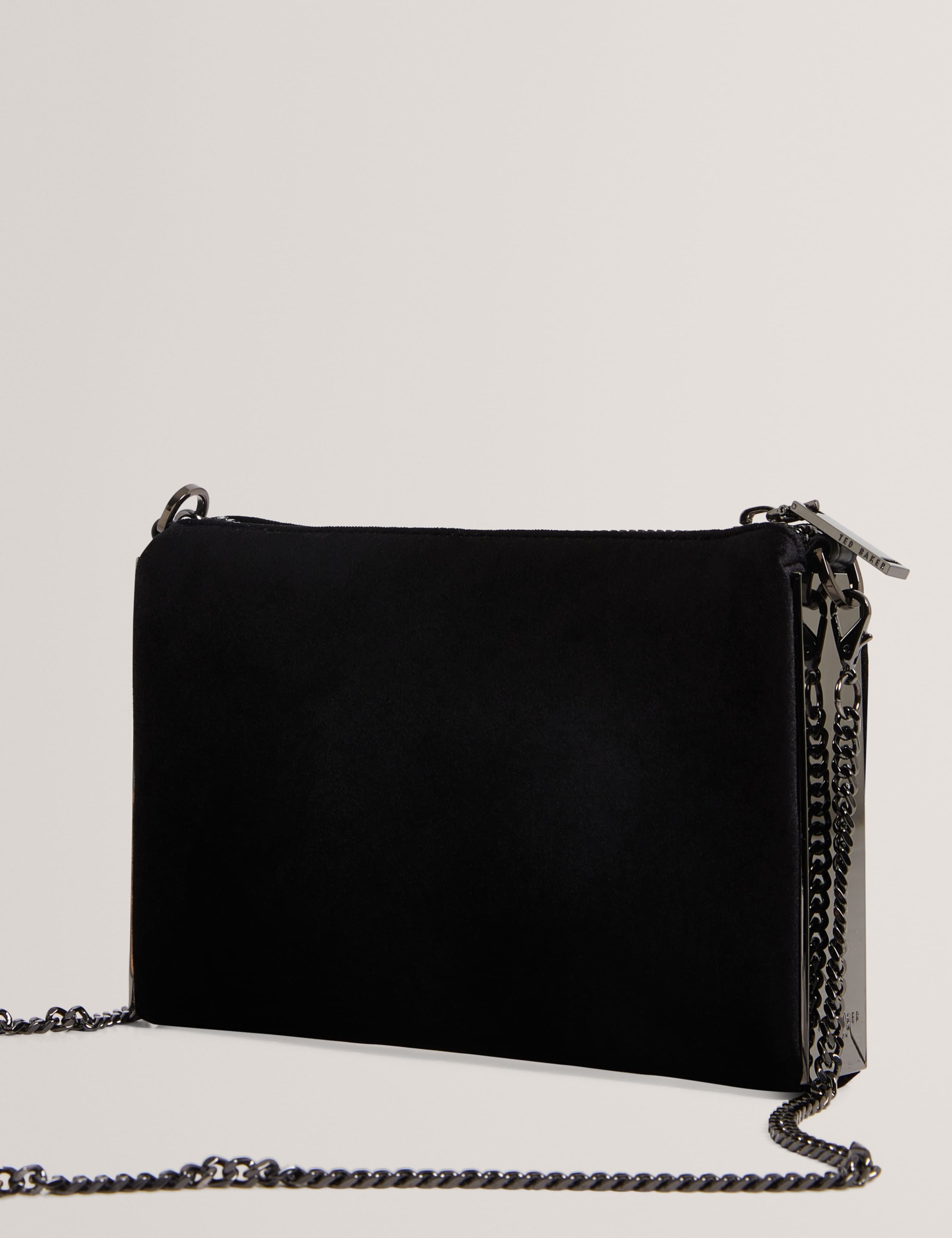 Velvet Chain Strap Crossbody Clutch Bag