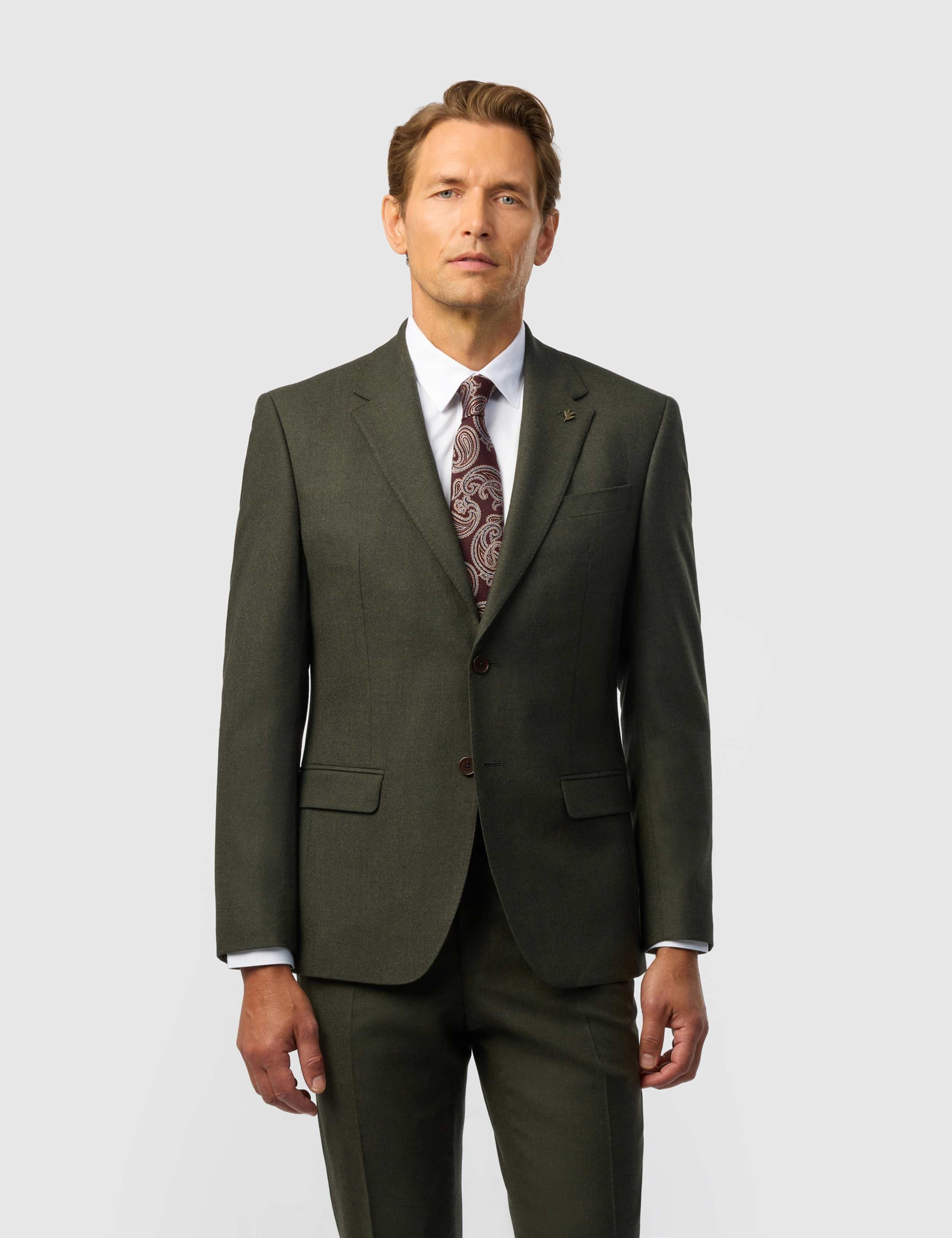 Slim Fit Wool Rich Stretch Flannel Suit Jacket