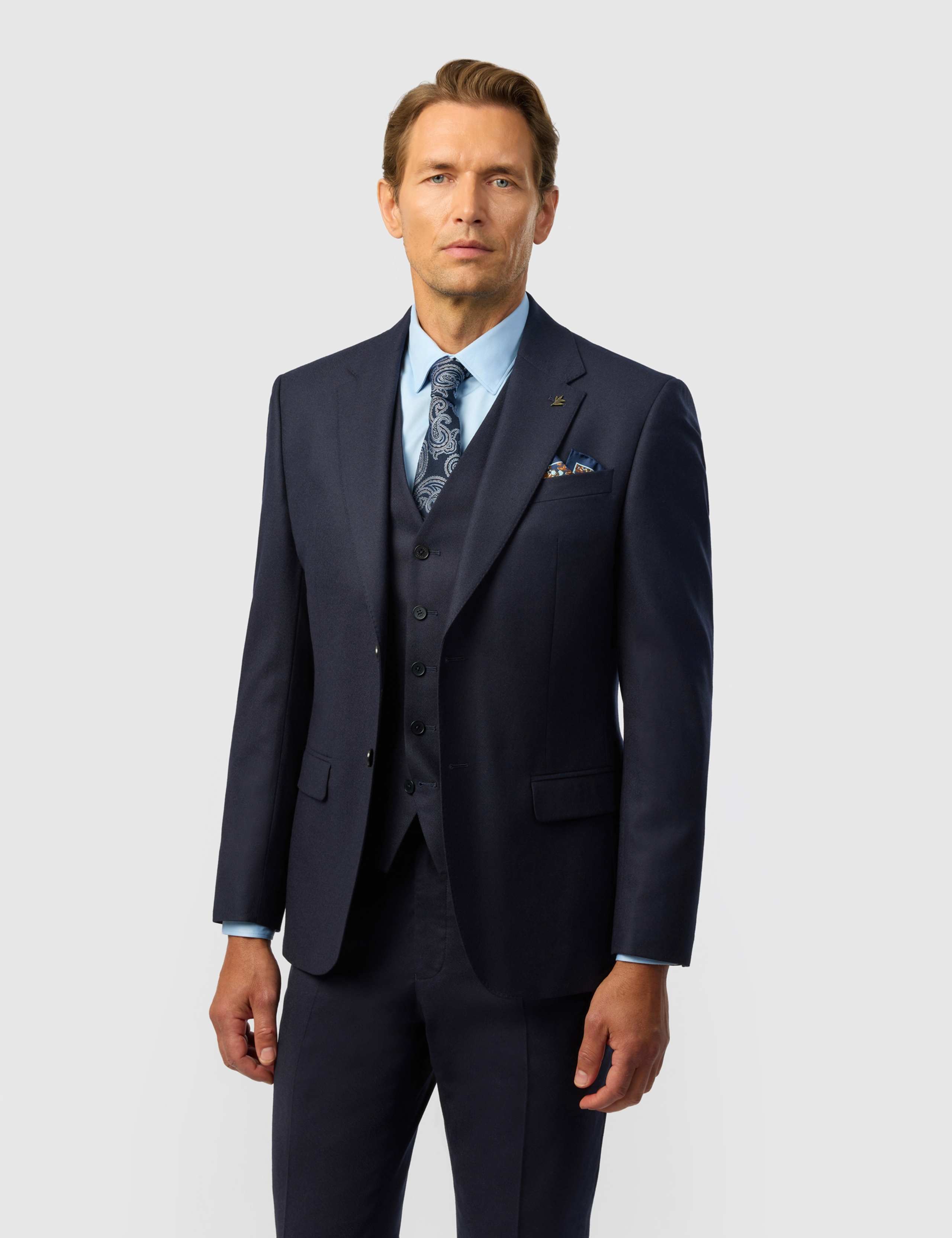 Slim Fit Wool Rich Stretch Flannel Suit Jacket