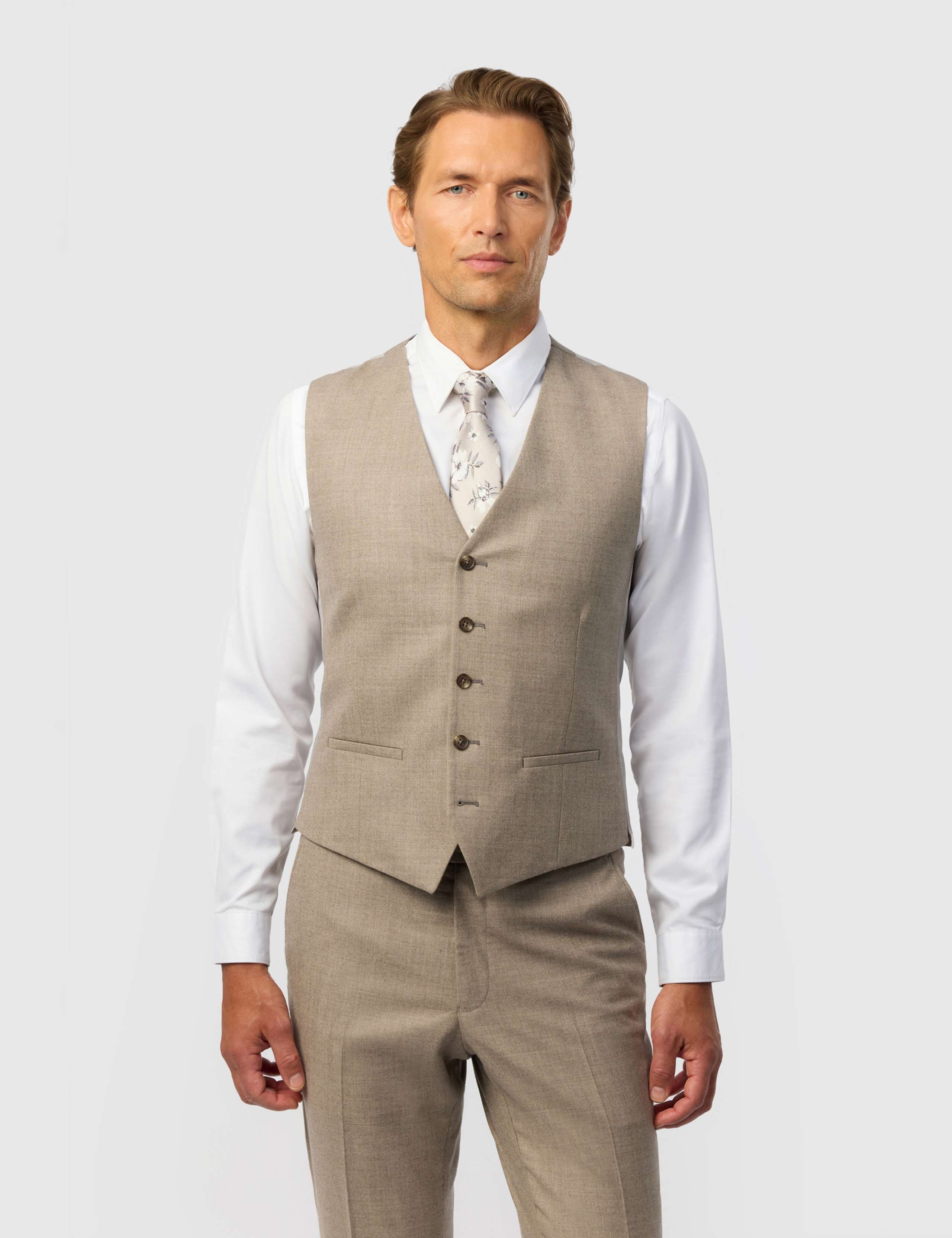 Tailored Fit Wool Rich Stretch Waistcoat