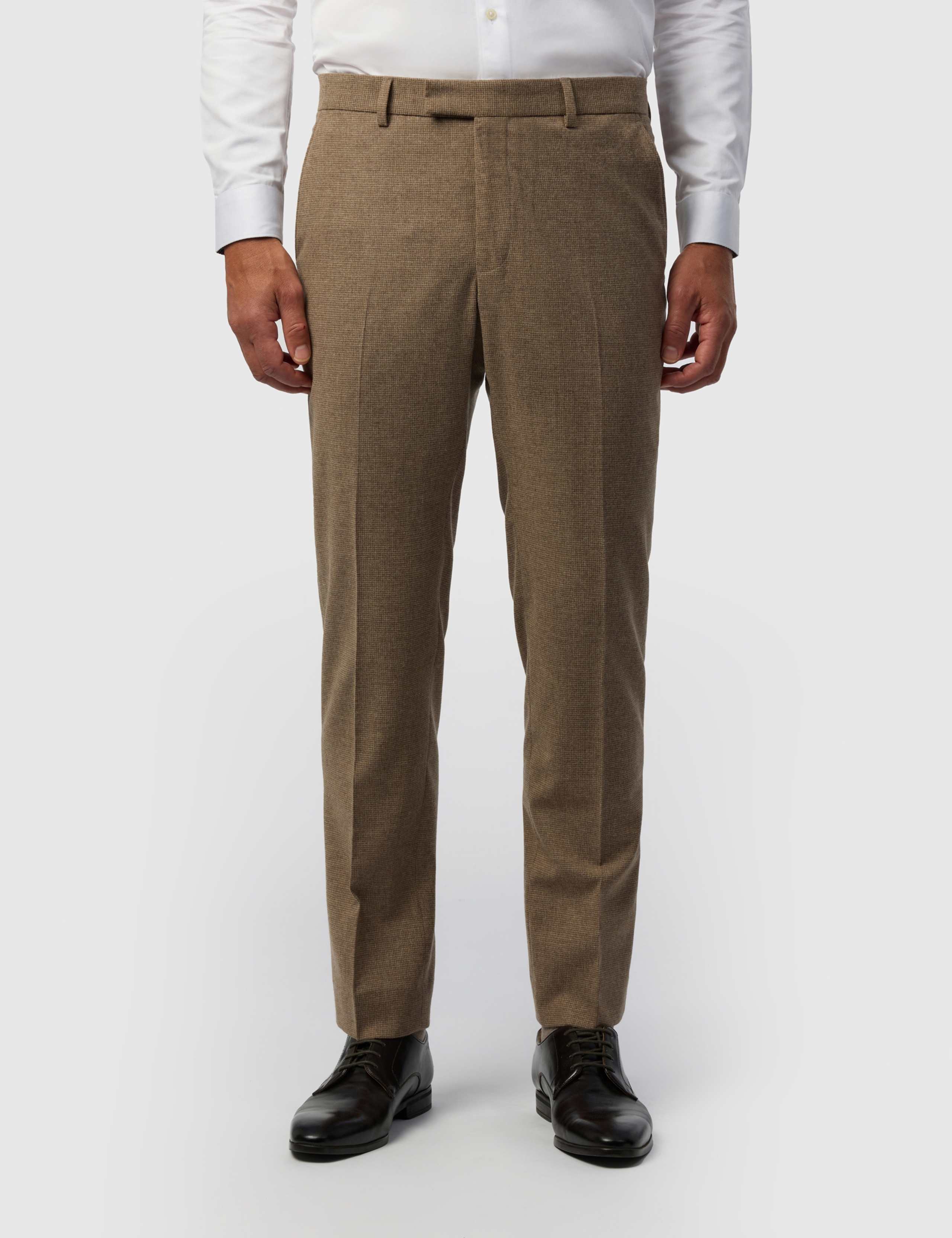 Tailored Fit Wool Rich Check Suit Trousers