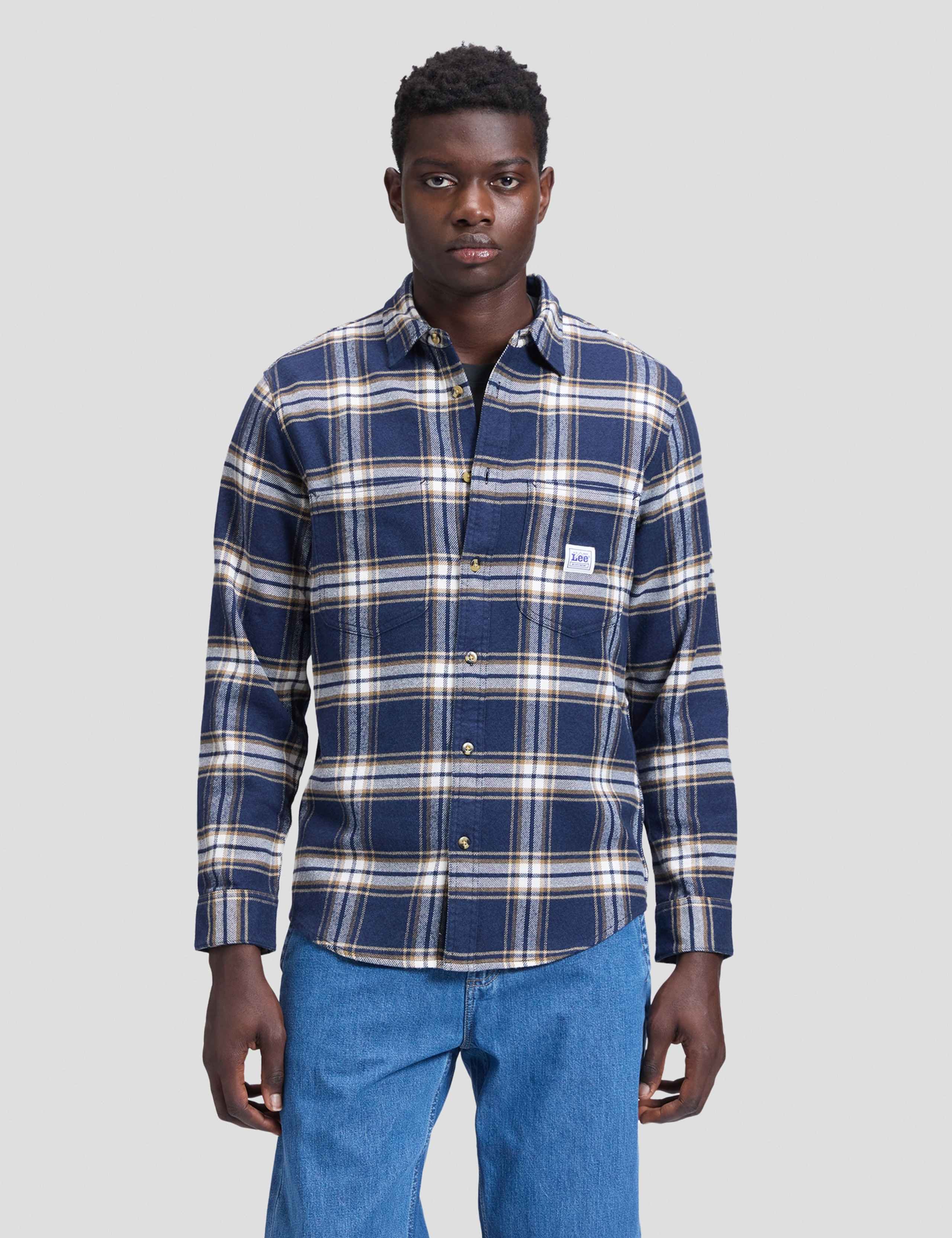 Relaxed Fit Pure Cotton Checked Workwear Shirt