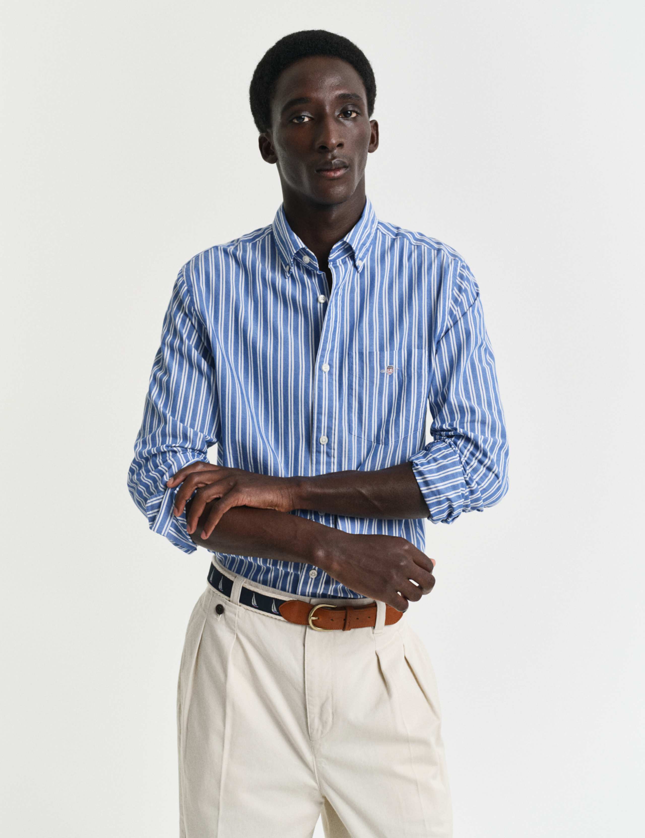 Regular Fit Pure Cotton Striped Oxford Shirt