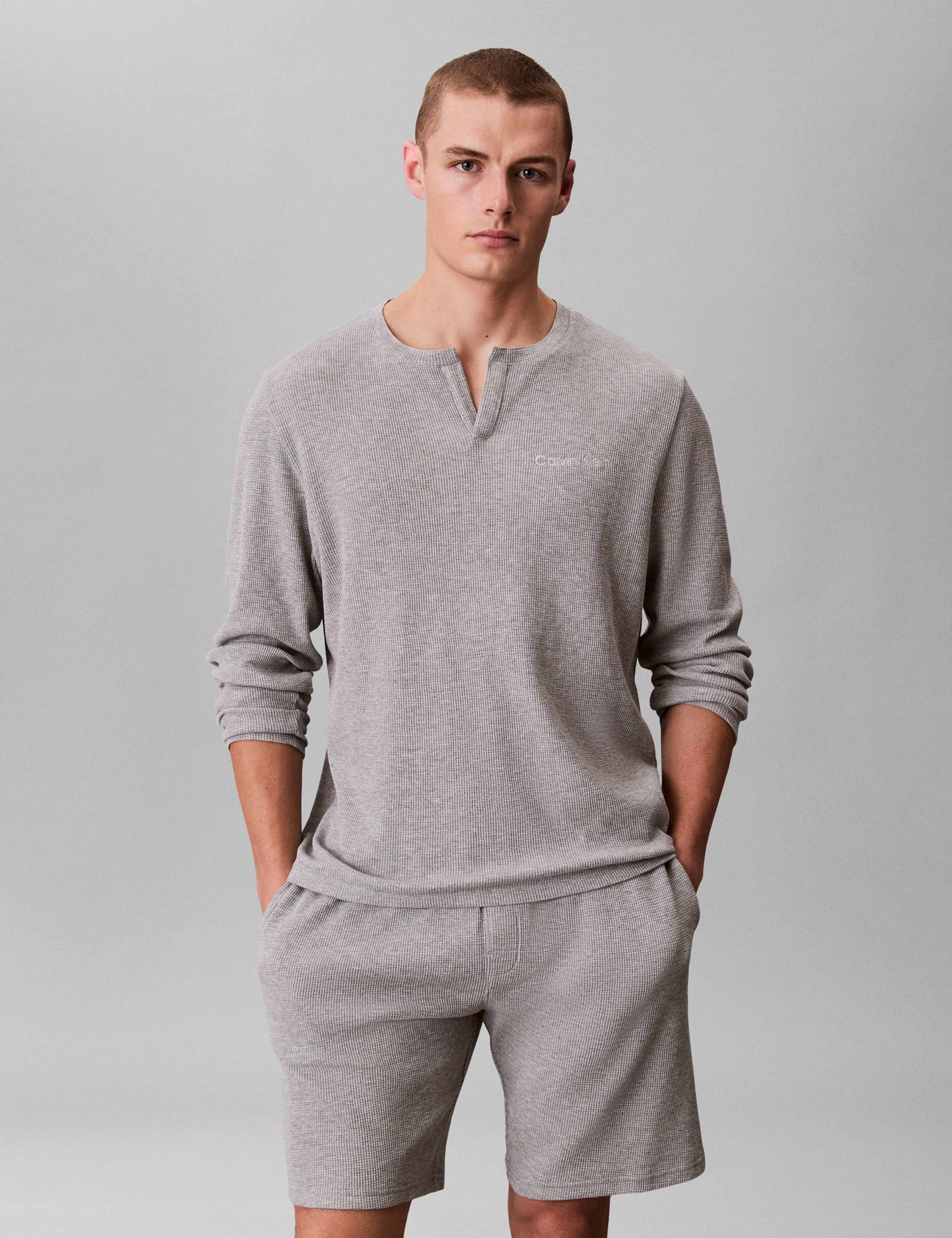 Cotton Rich Waffle Henley Pyjama Top