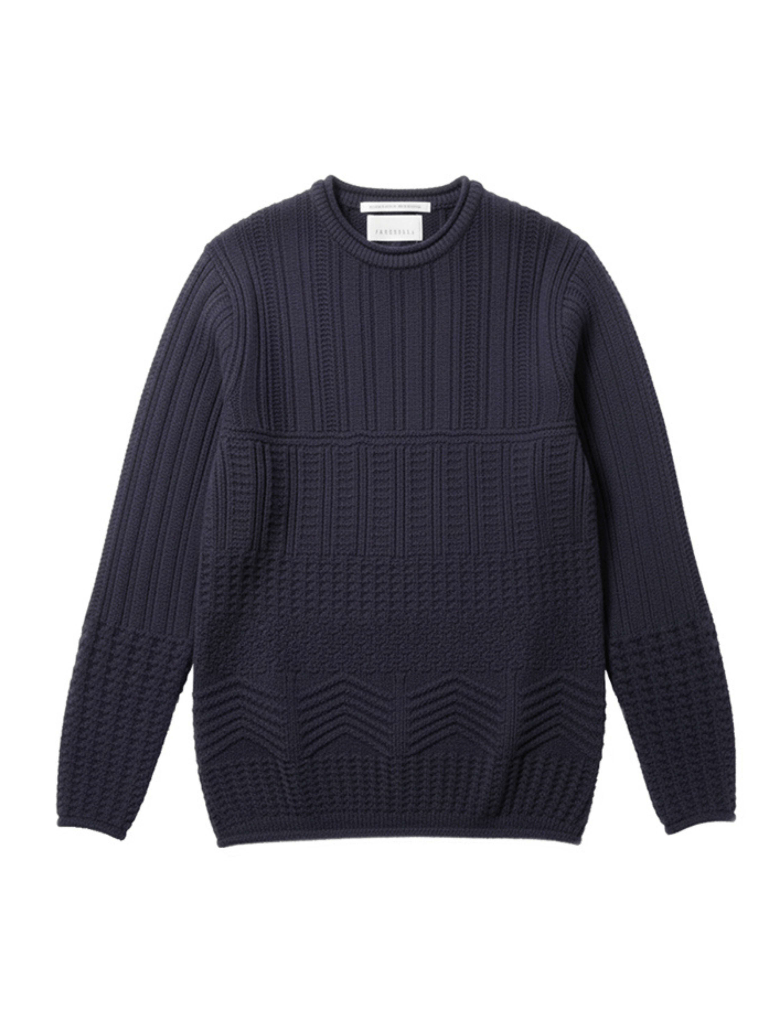 Pure Merino Wool Textured Crew Neck Jumper