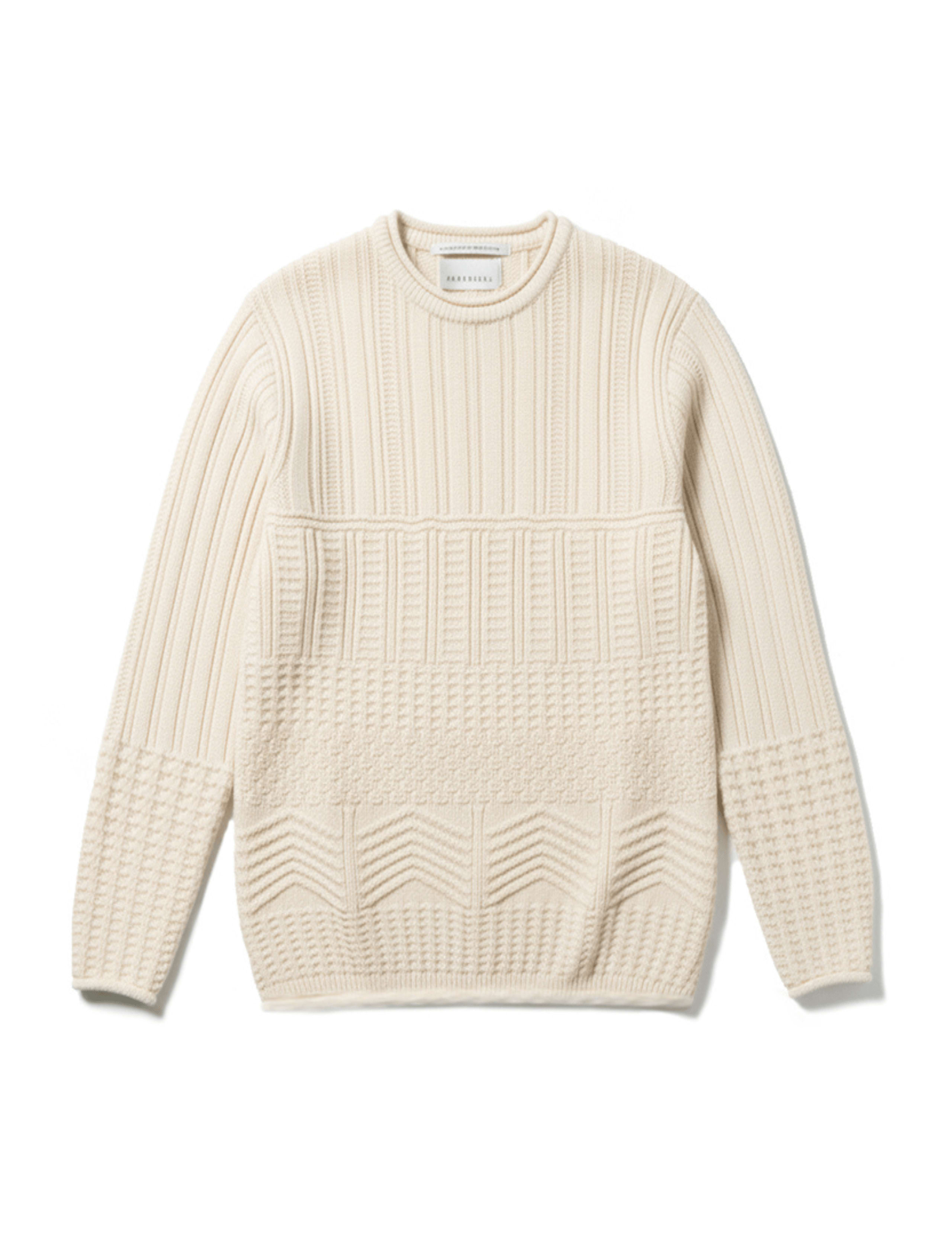 Pure Merino Wool Textured Crew Neck Jumper