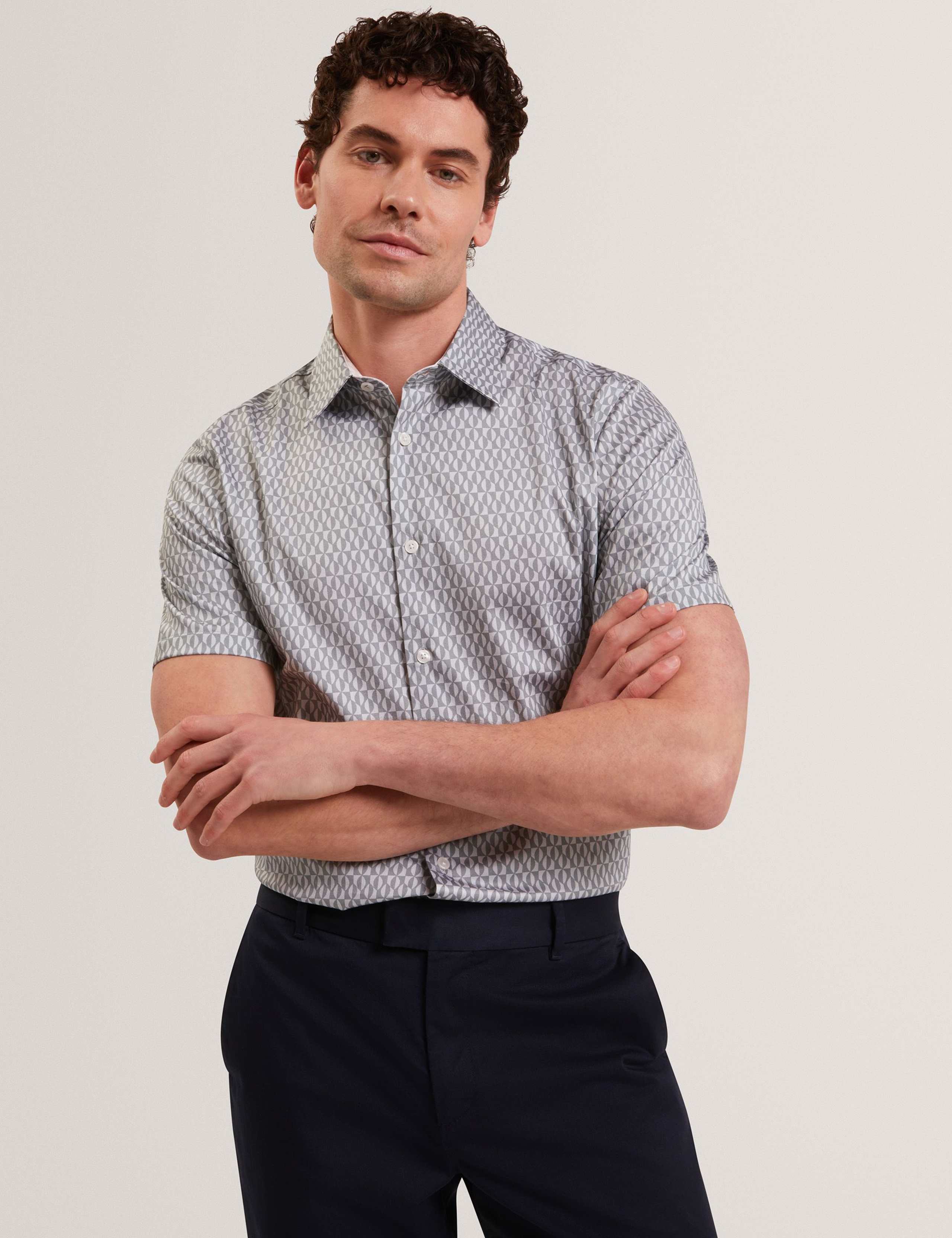 Regular Fit Cotton Rich Short Sleeve Cambay Shirt