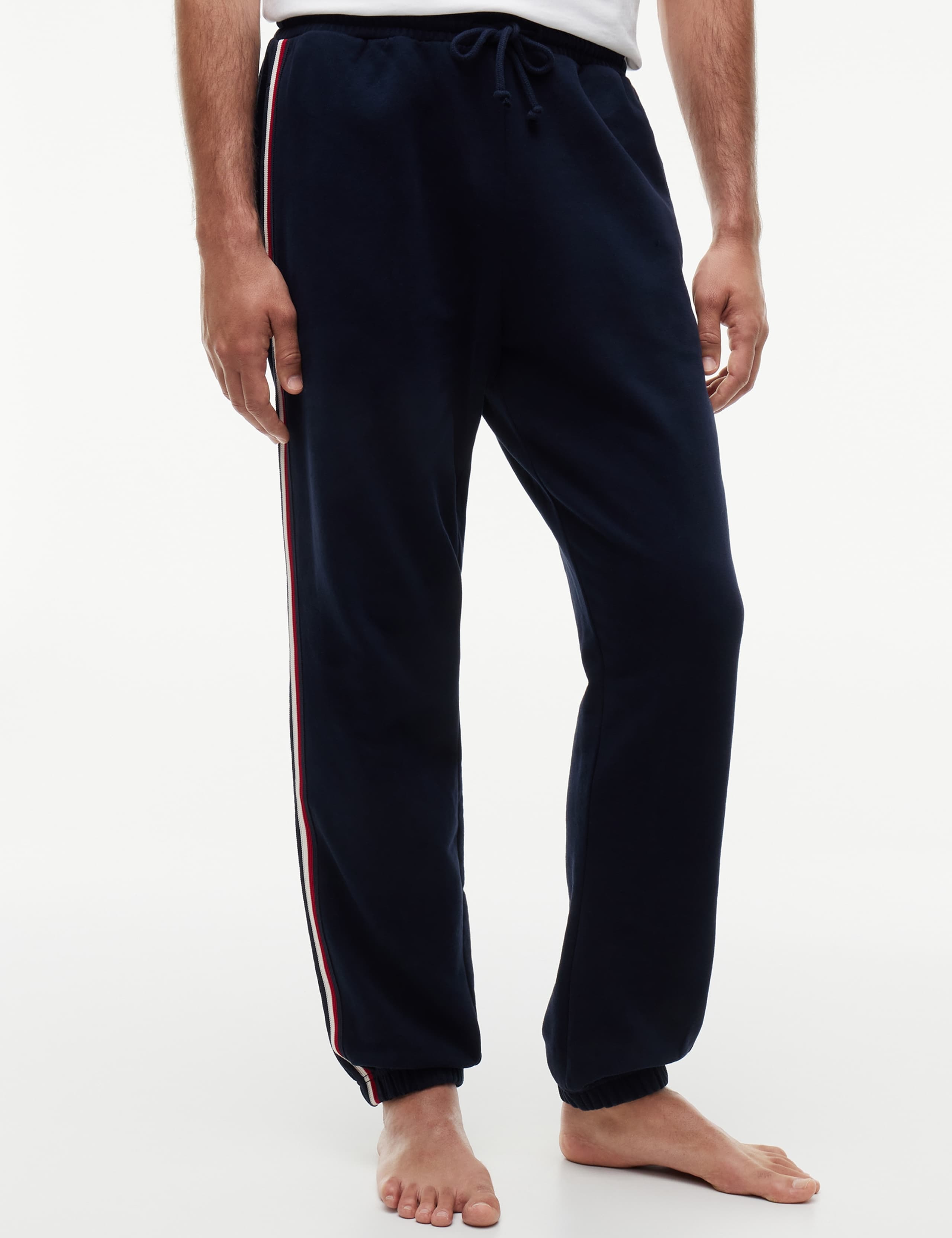 The Global Pure Cotton Stripe Leg Joggers
