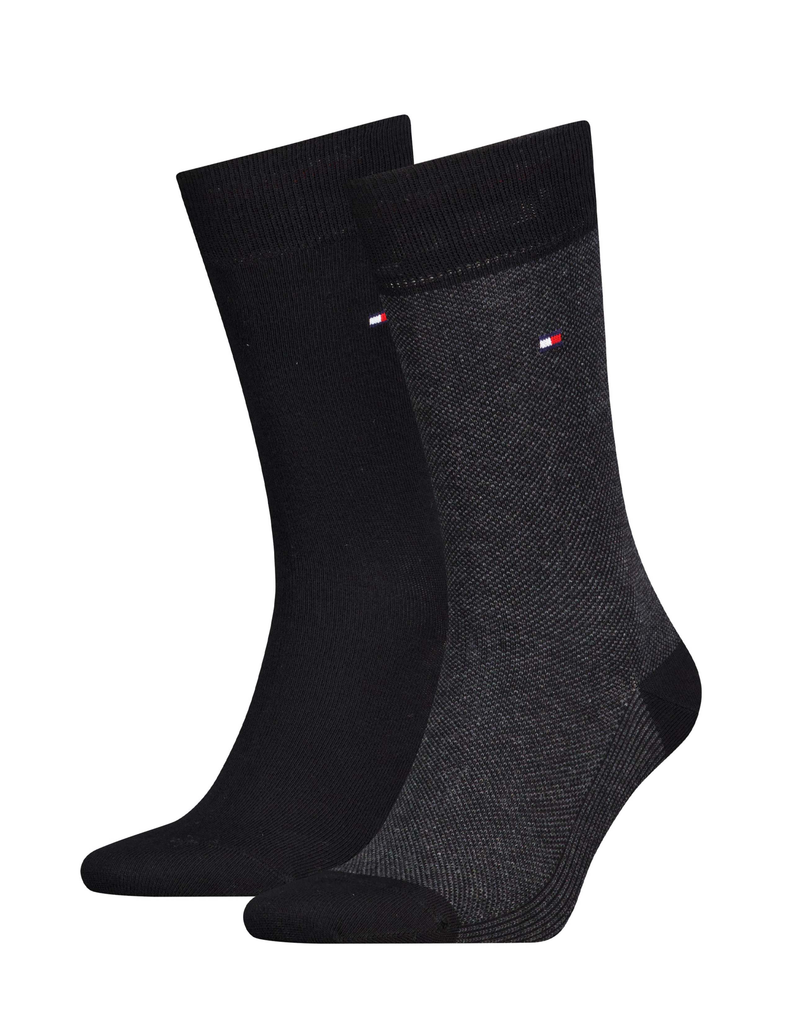2pk Birdseye & Plain Cotton Rich Socks