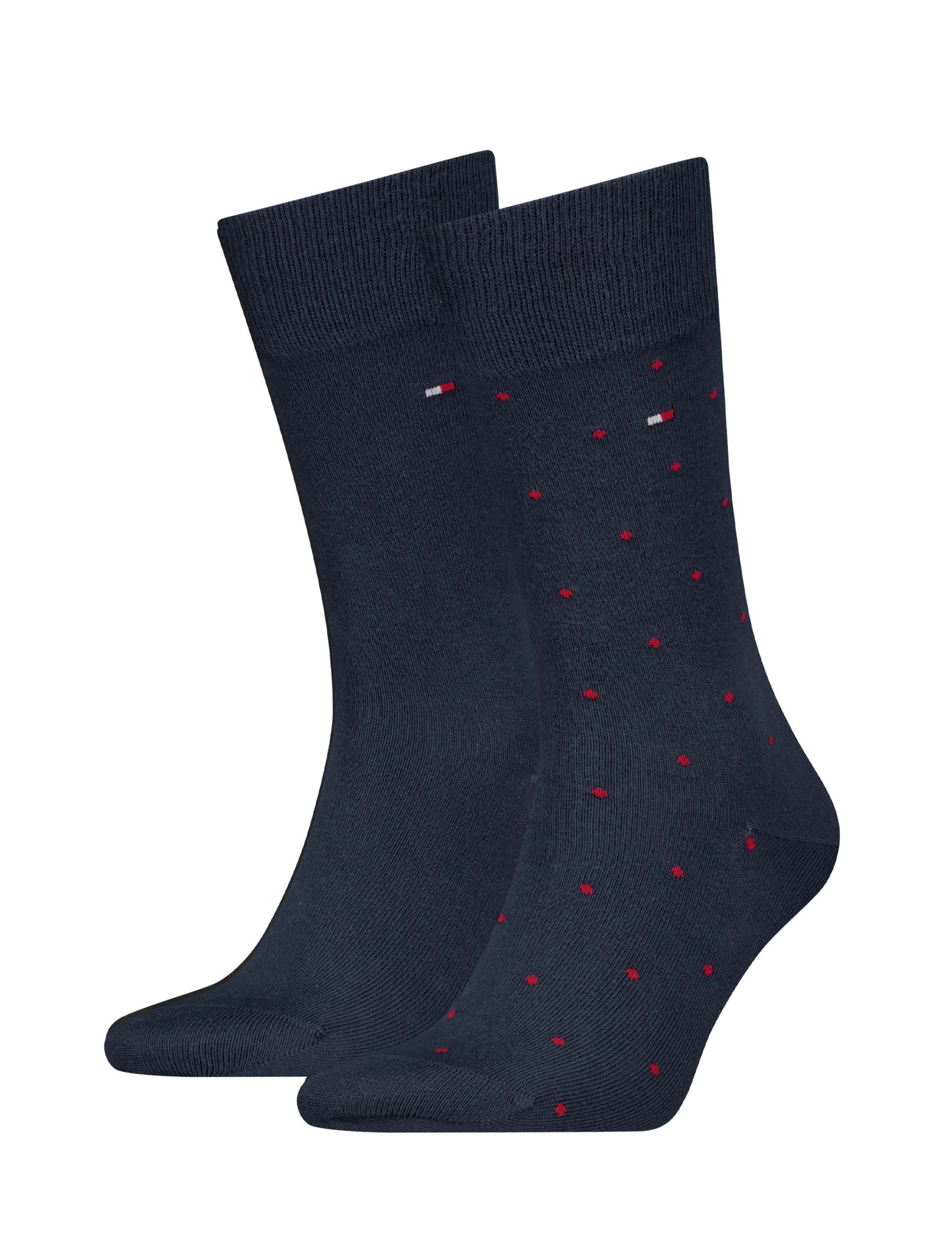 2pk Polka Dot & Plain Cotton Rich Socks