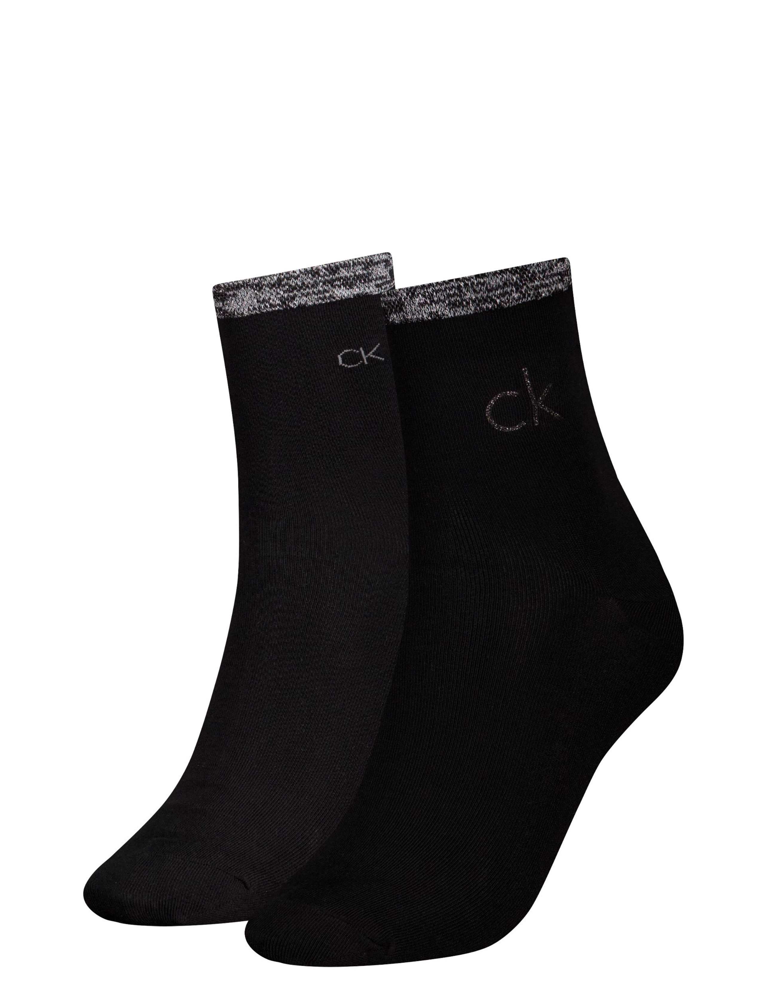 2pk Cotton Blend Logo Ankle High Socks