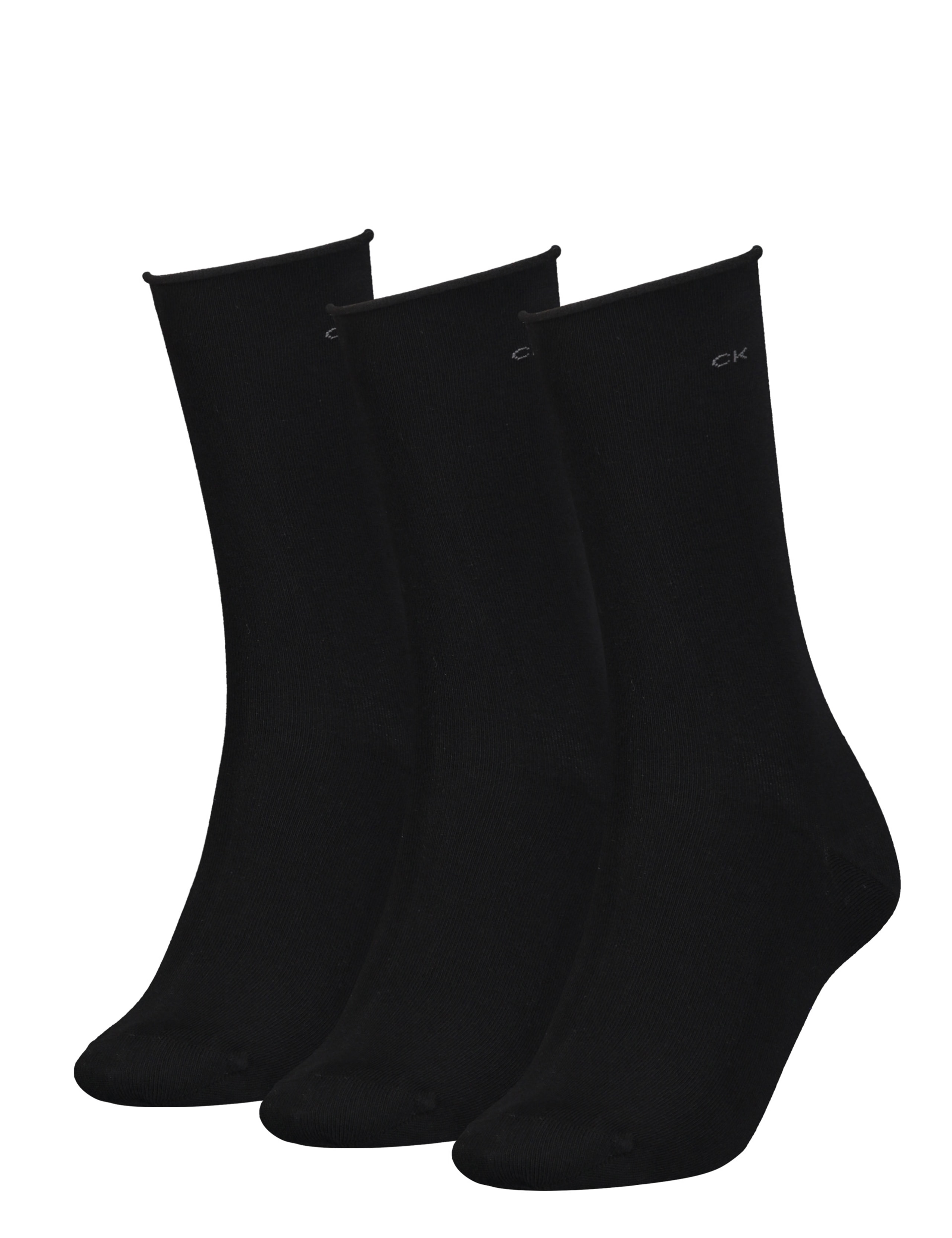 3pk Cotton Rich Rolled Top Ankle High Socks