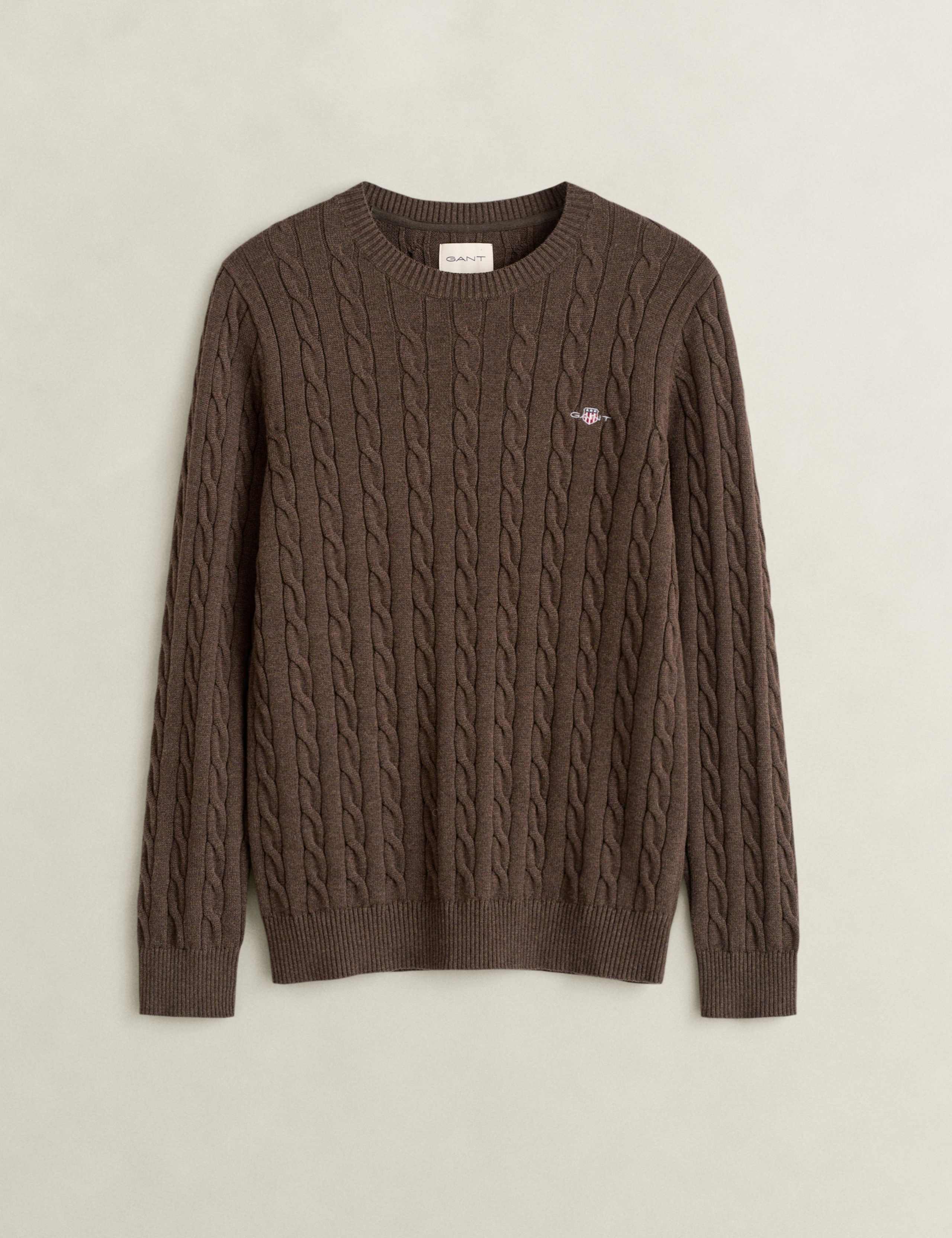 Pure Cotton Cable Crew Neck Jumper