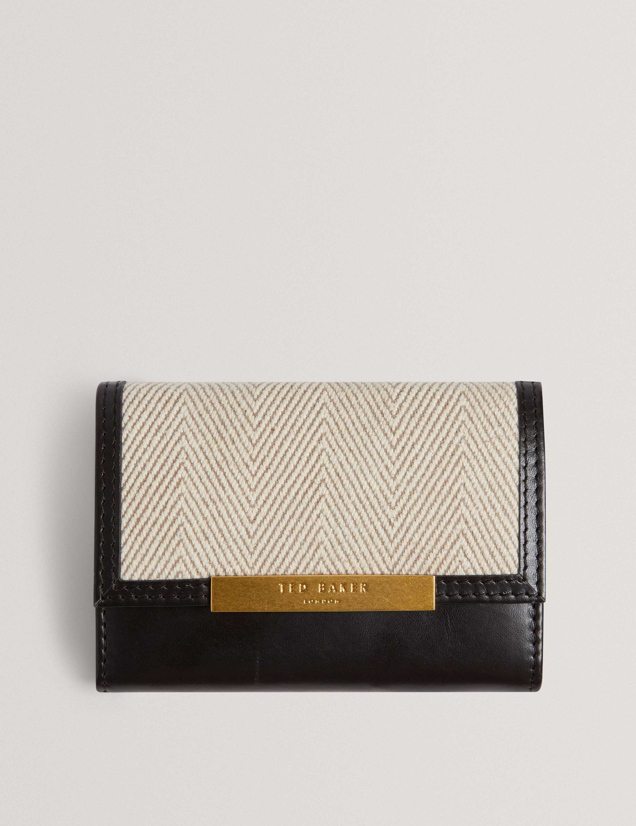 Leather Herringbone Panel Purse