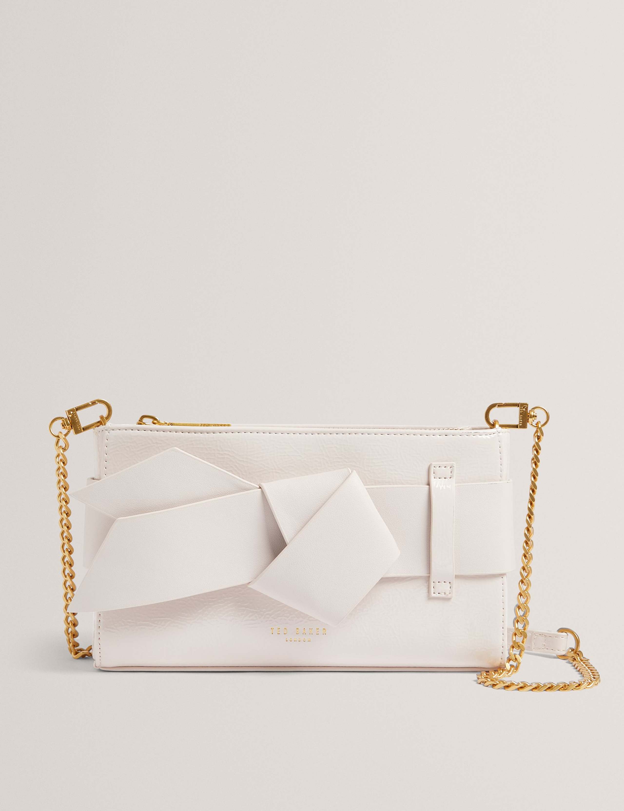 Faux Leather Knot Bow Clutch Bag