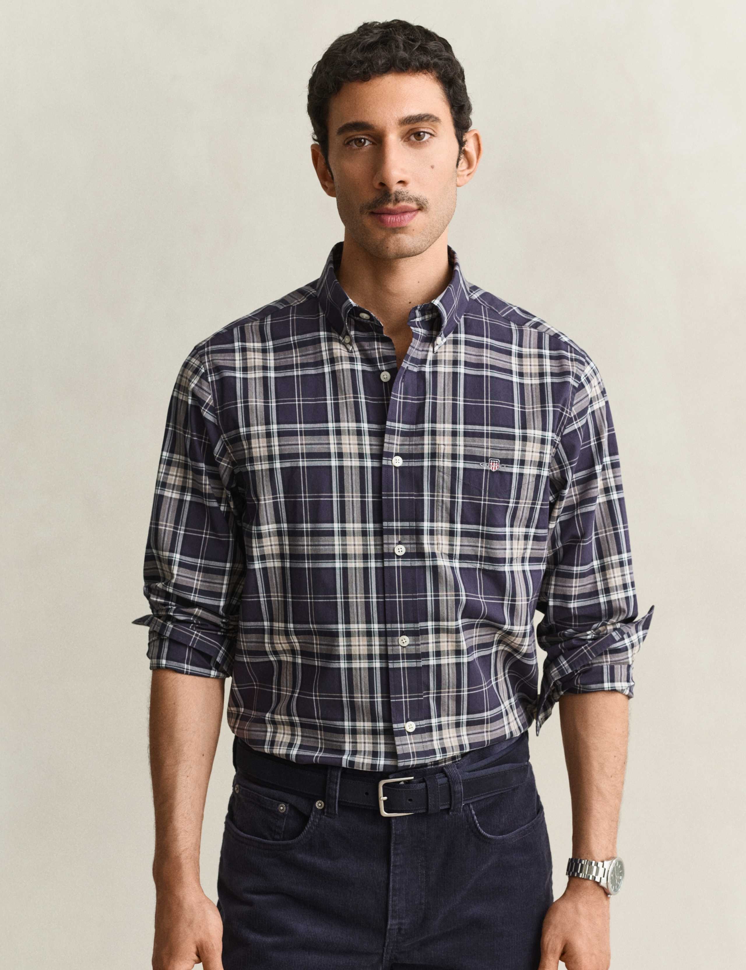 Regular Fit Pure Cotton Check Oxford Shirt