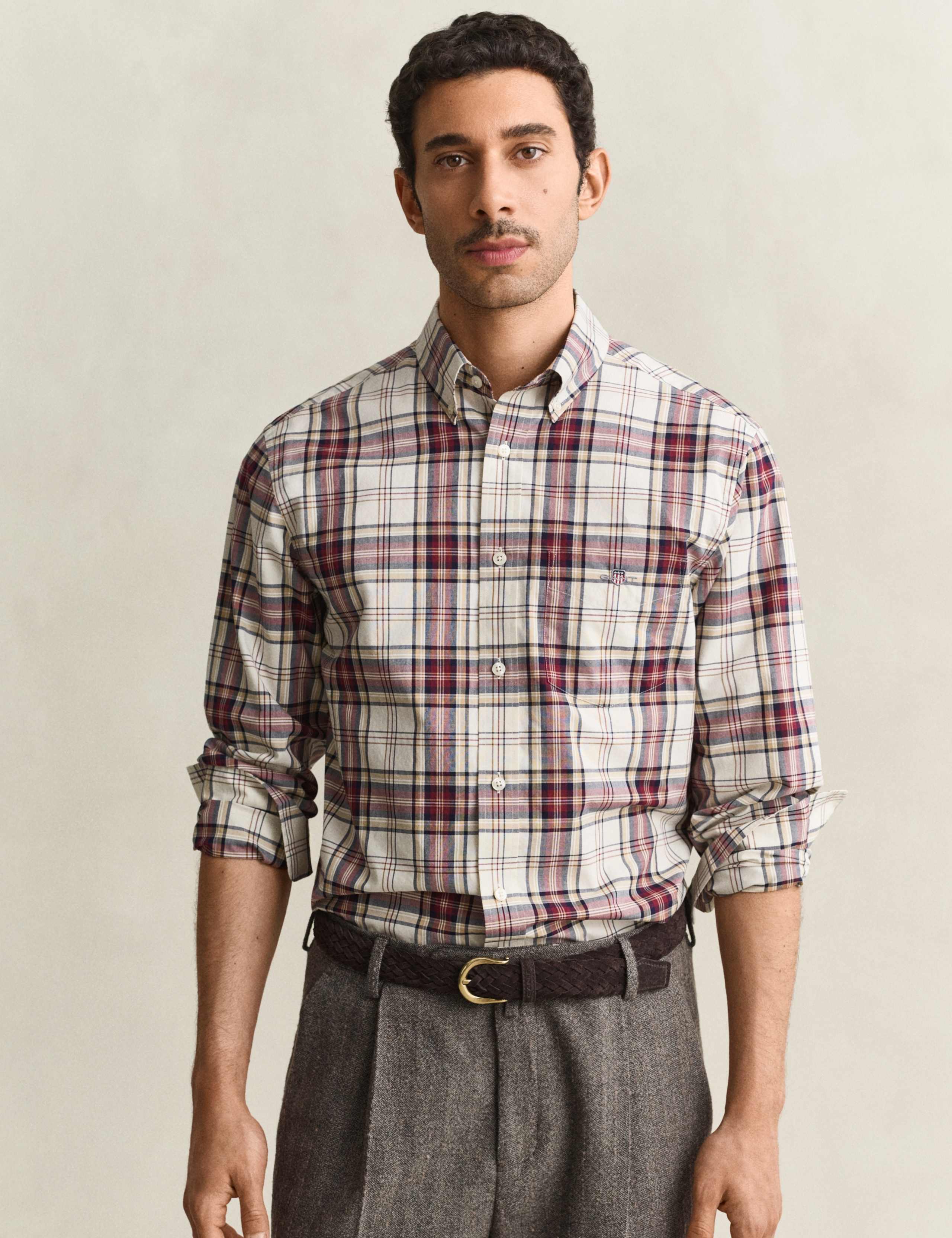 Regular Fit Pure Cotton Check Oxford Shirt