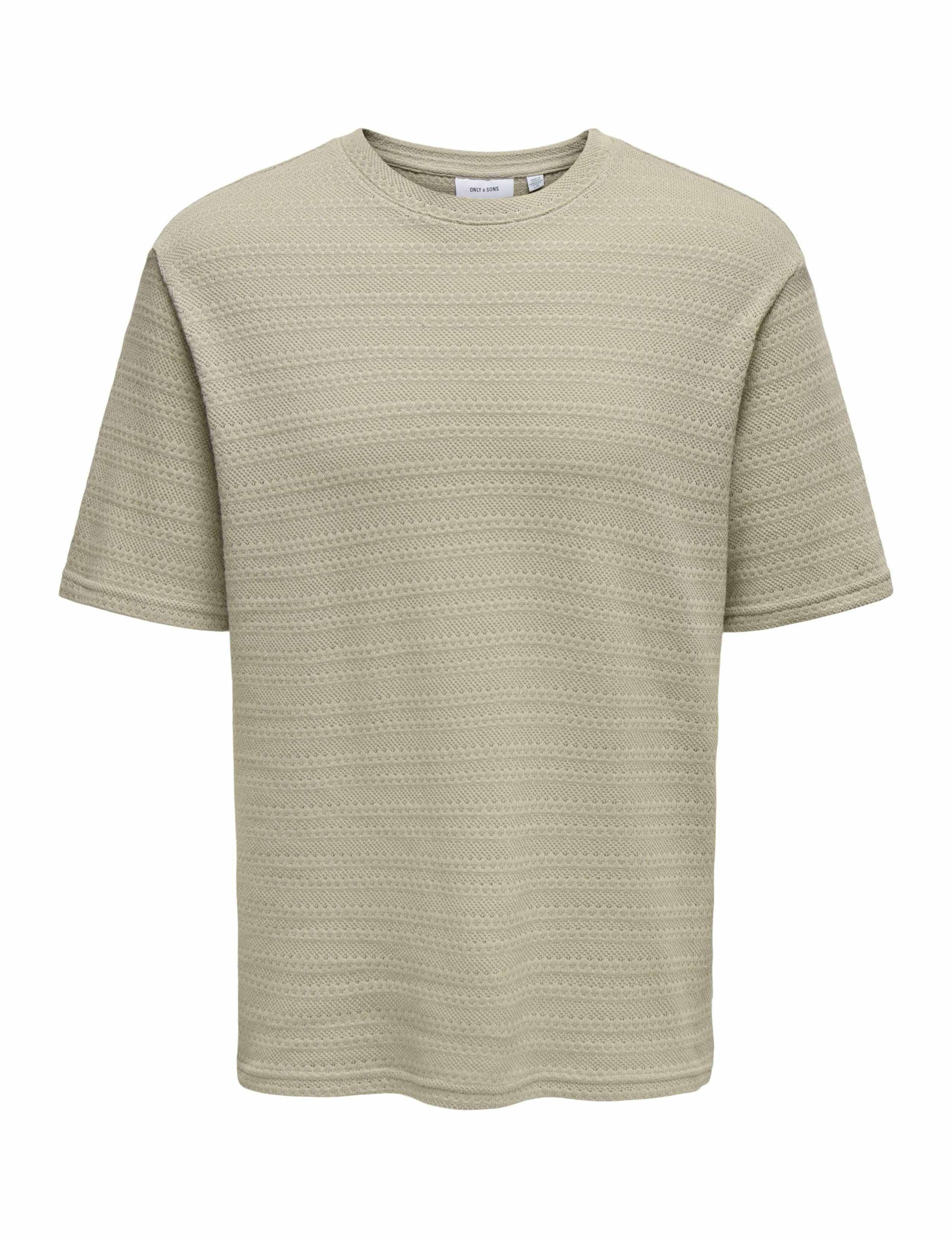 Pure Cotton Textured Crew Neck T-Shirt