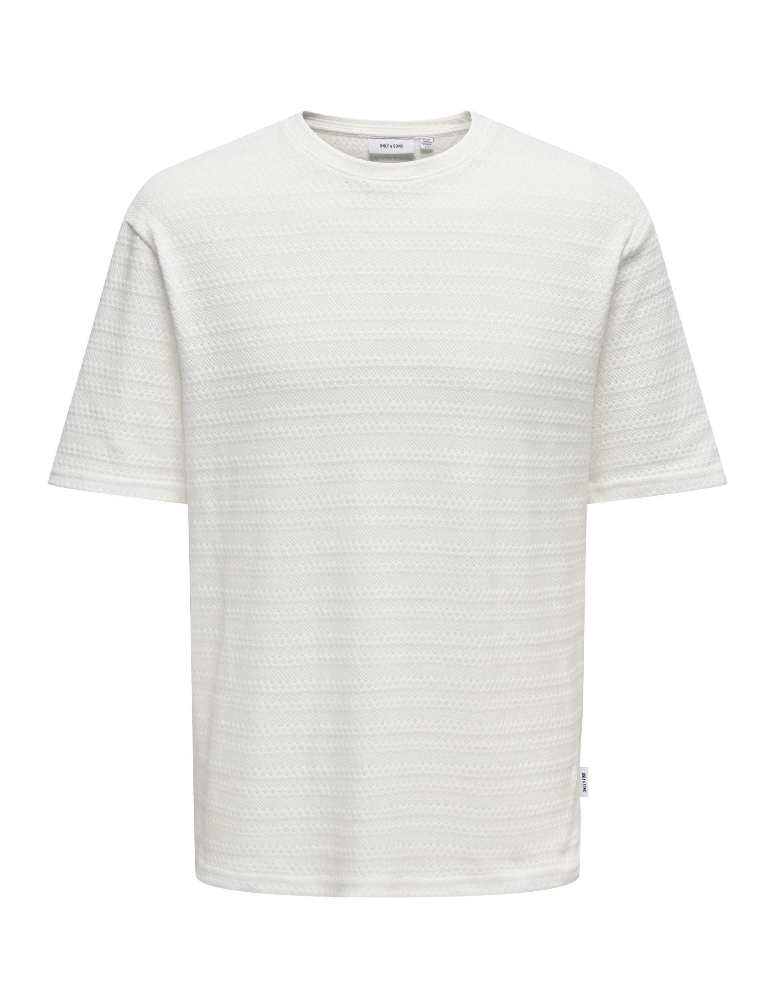 Pure Cotton Textured Crew Neck T-Shirt