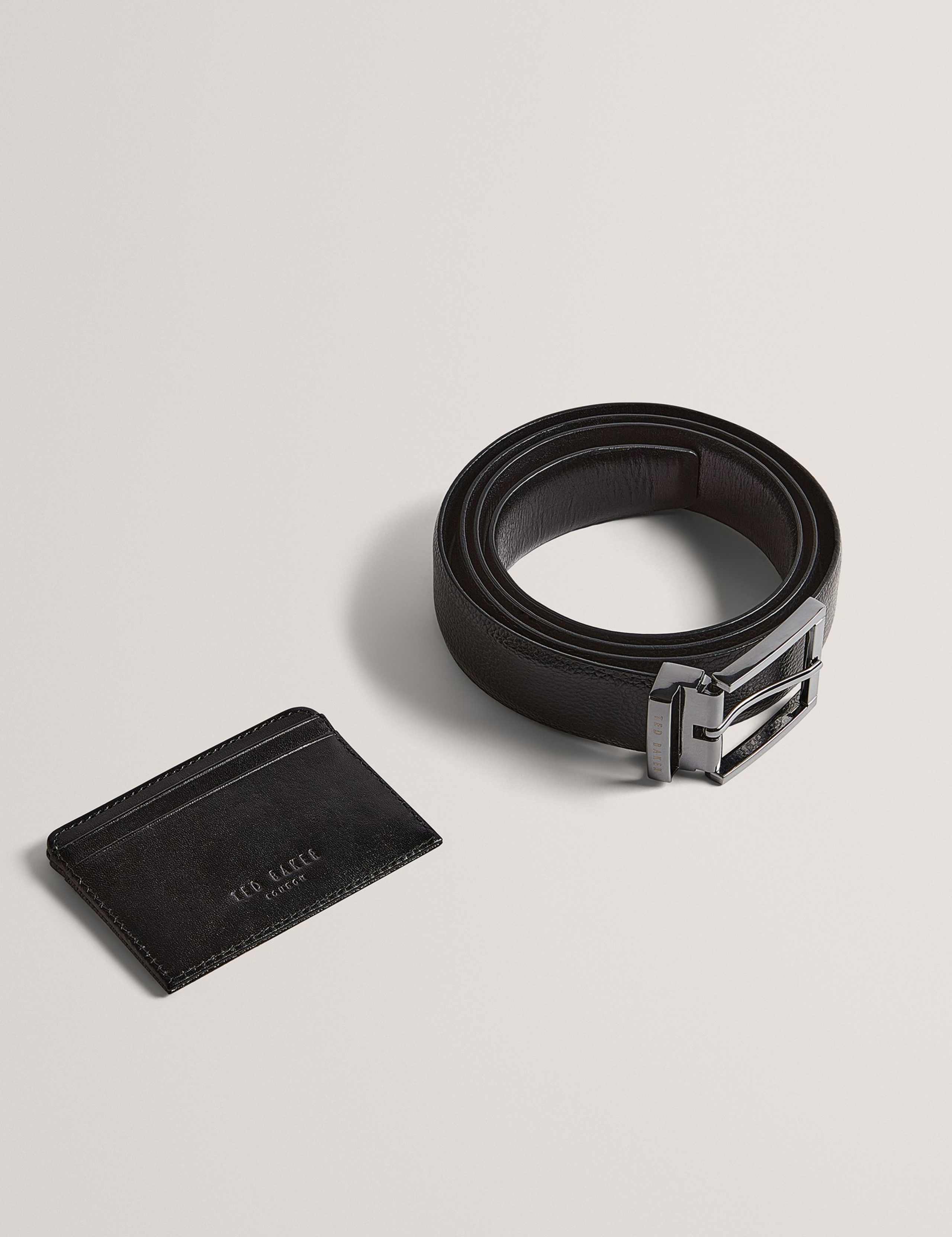 Leather Belt and Cardholder Set