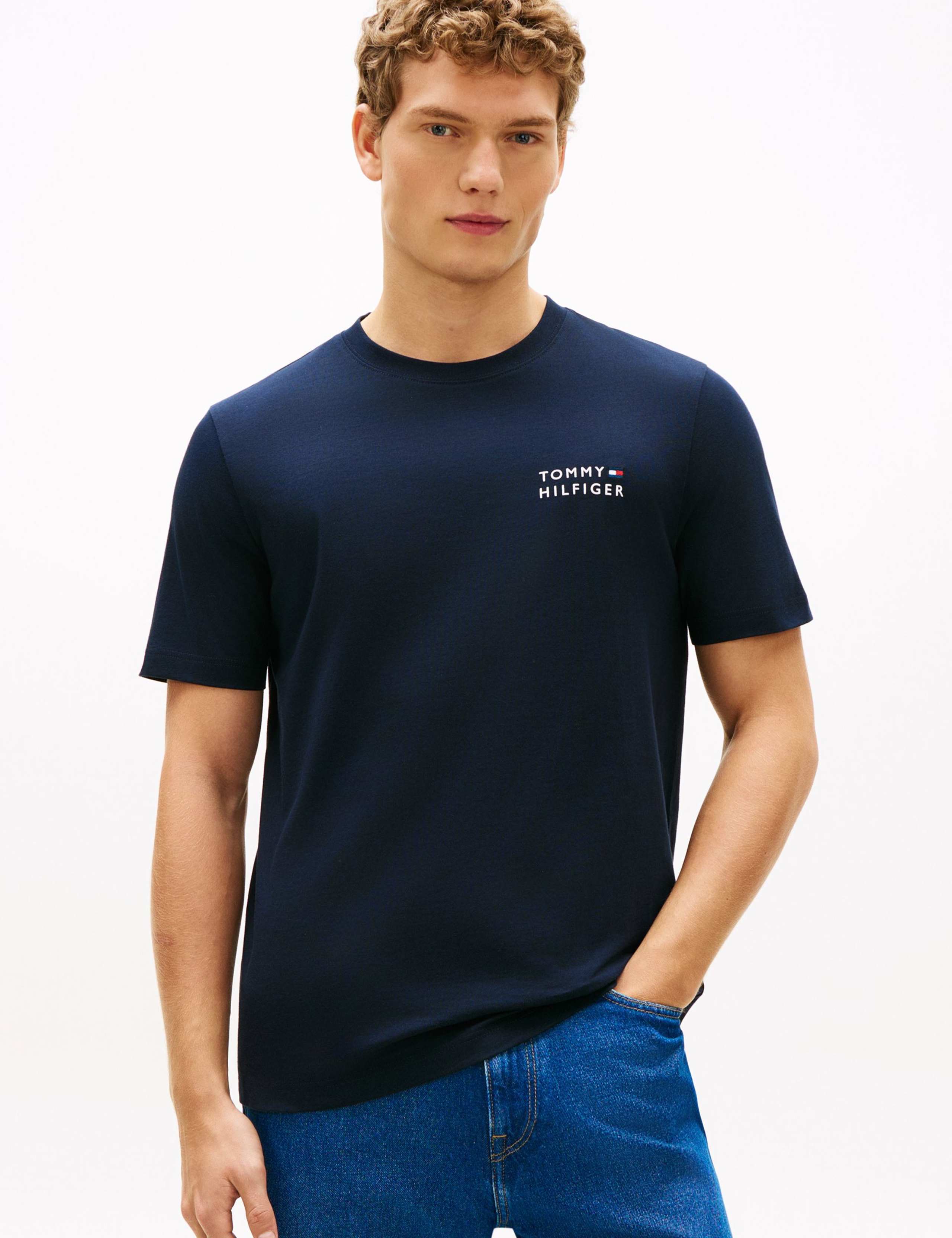 Pure Cotton Crew Neck Brand Graphic T-Shirt