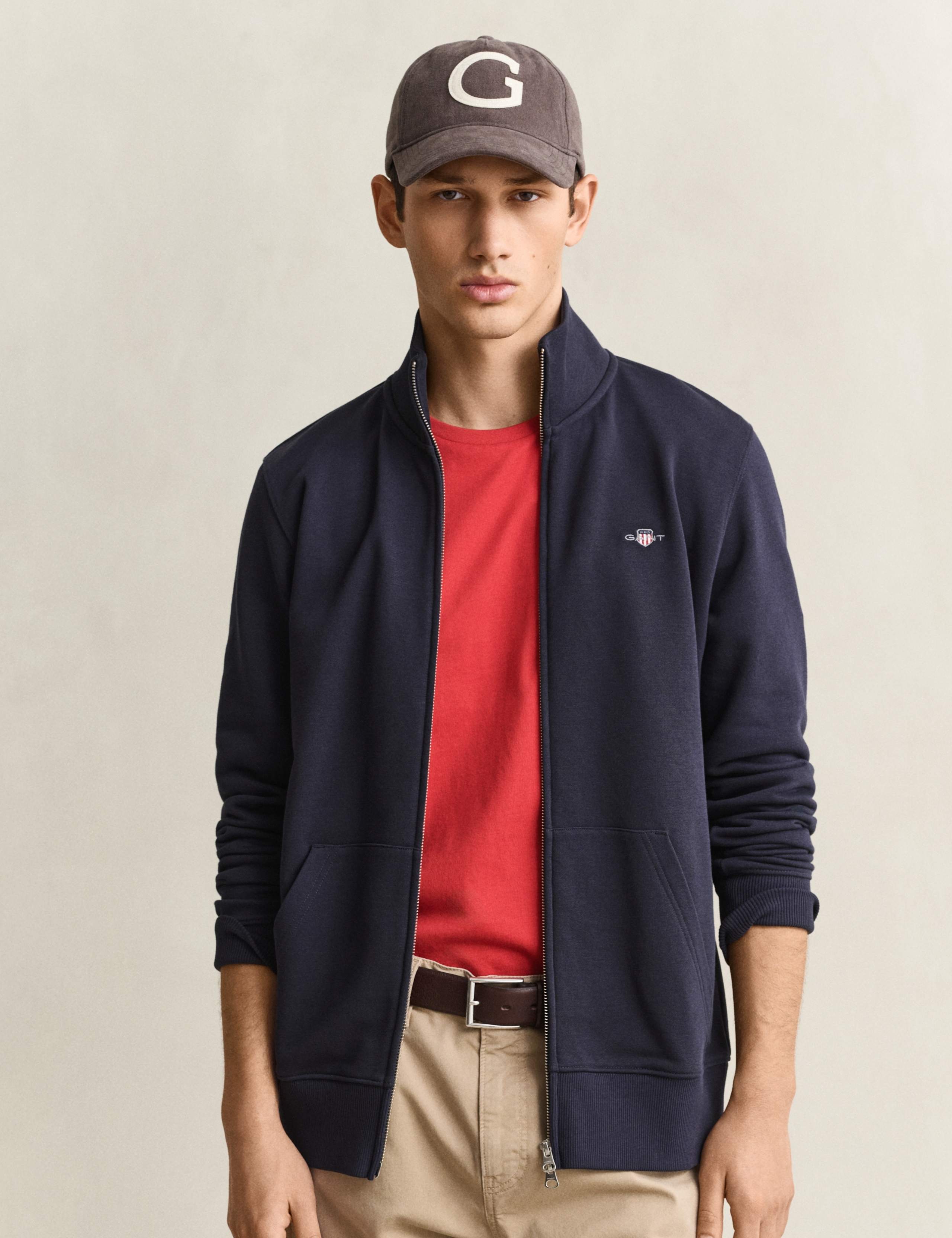 Cotton Rich High Neck Zip Up Sweatshirt