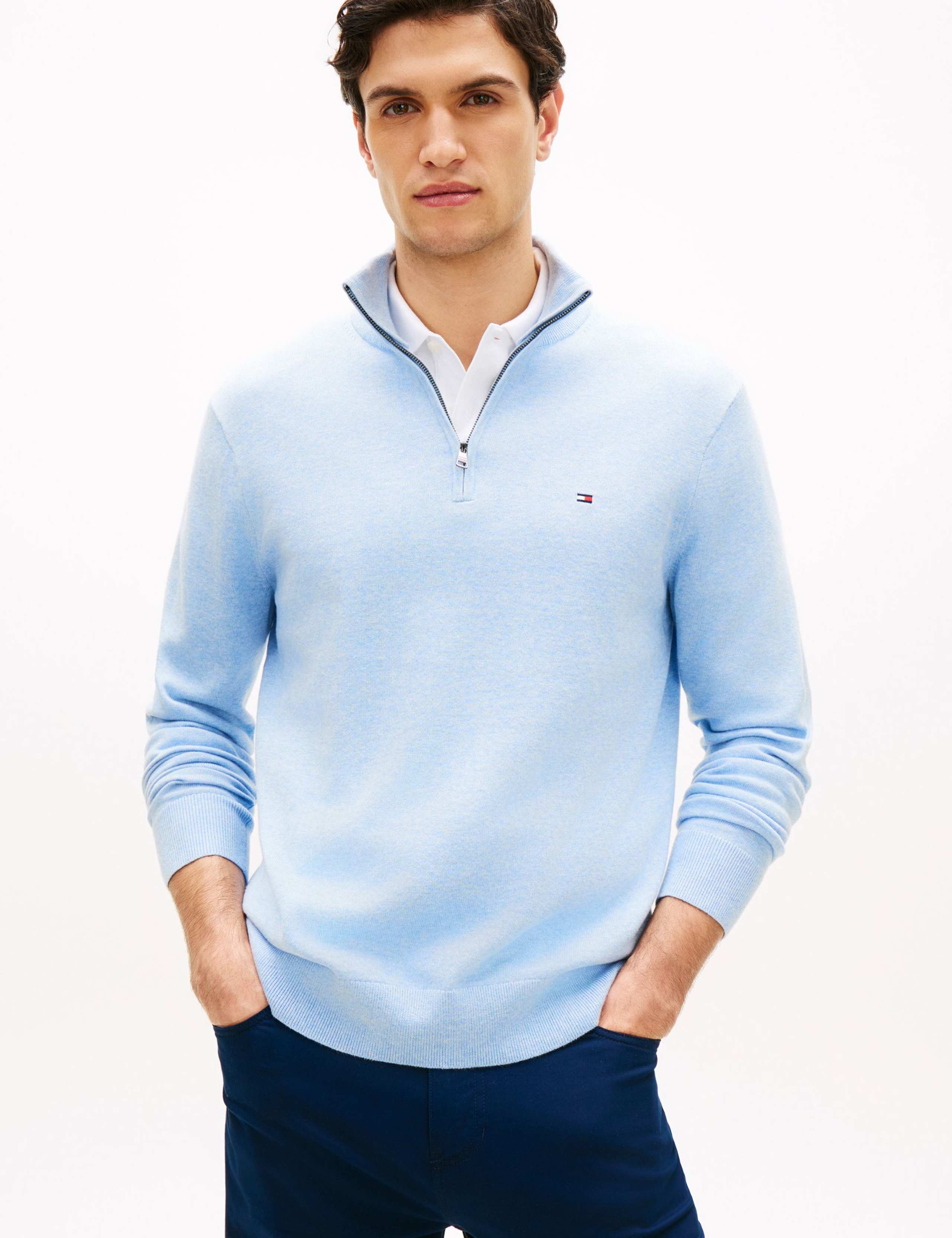 Pure Cotton Half Zip Jumper