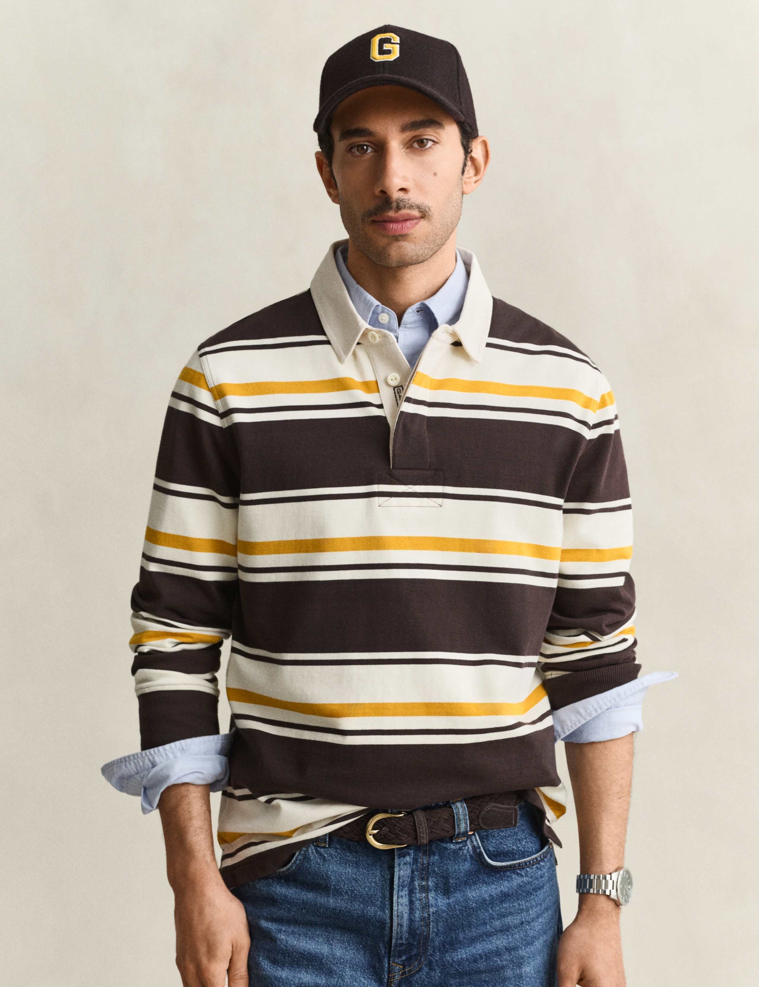 Pure Cotton Striped Heavy Rugby Shirt
