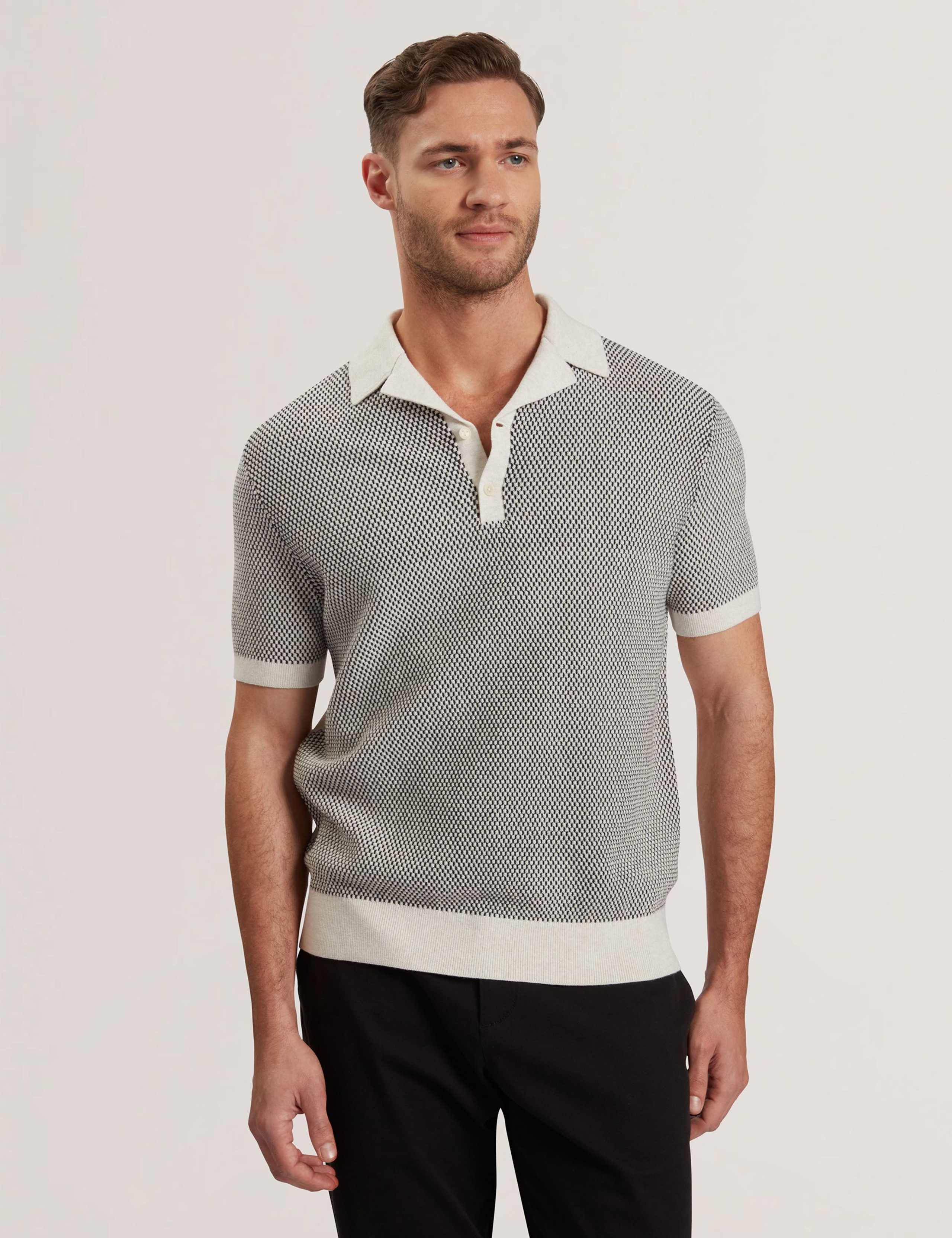 Pure Cotton Knitted Polo Shirt