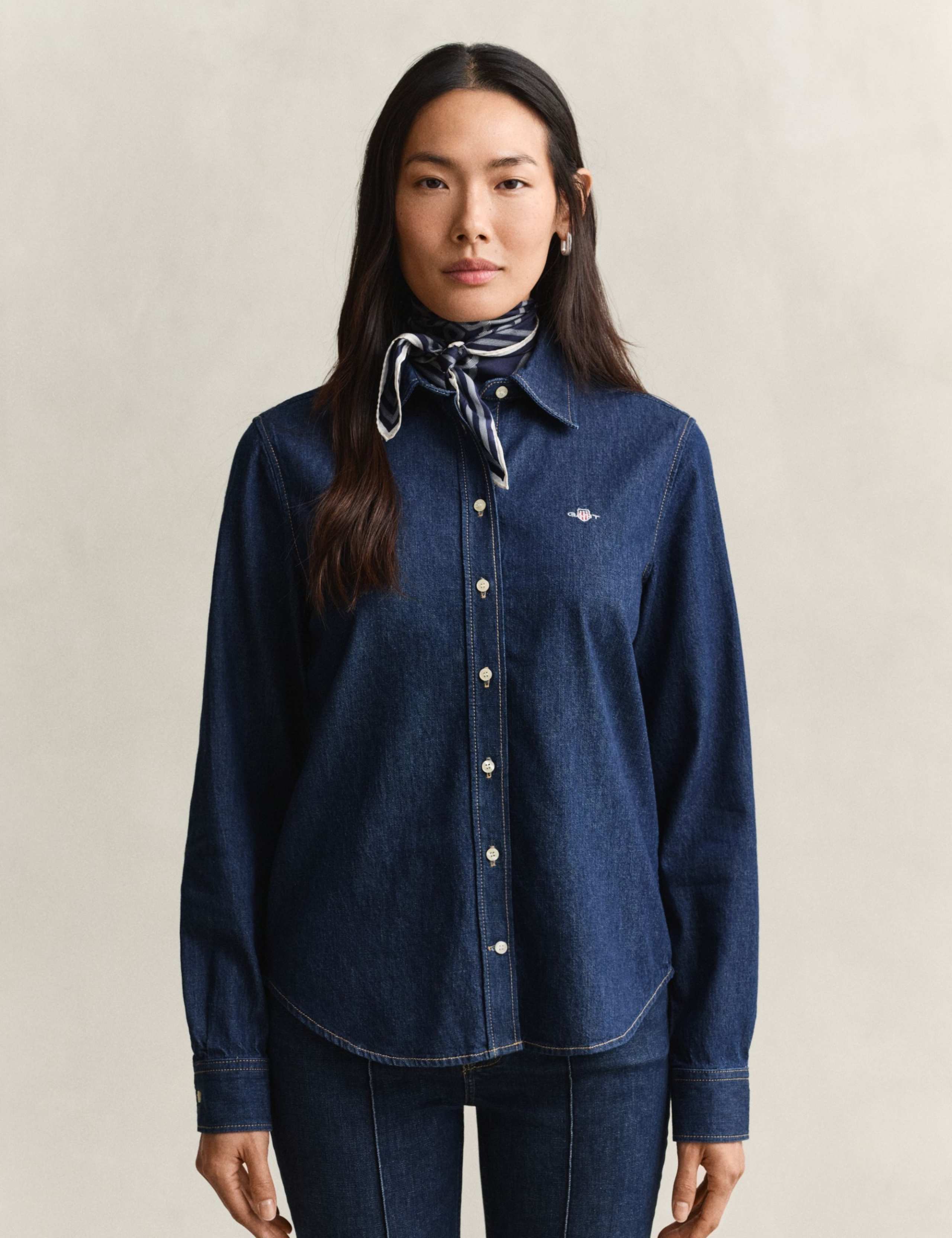 Long Sleeve Pure Cotton Collared Shirt