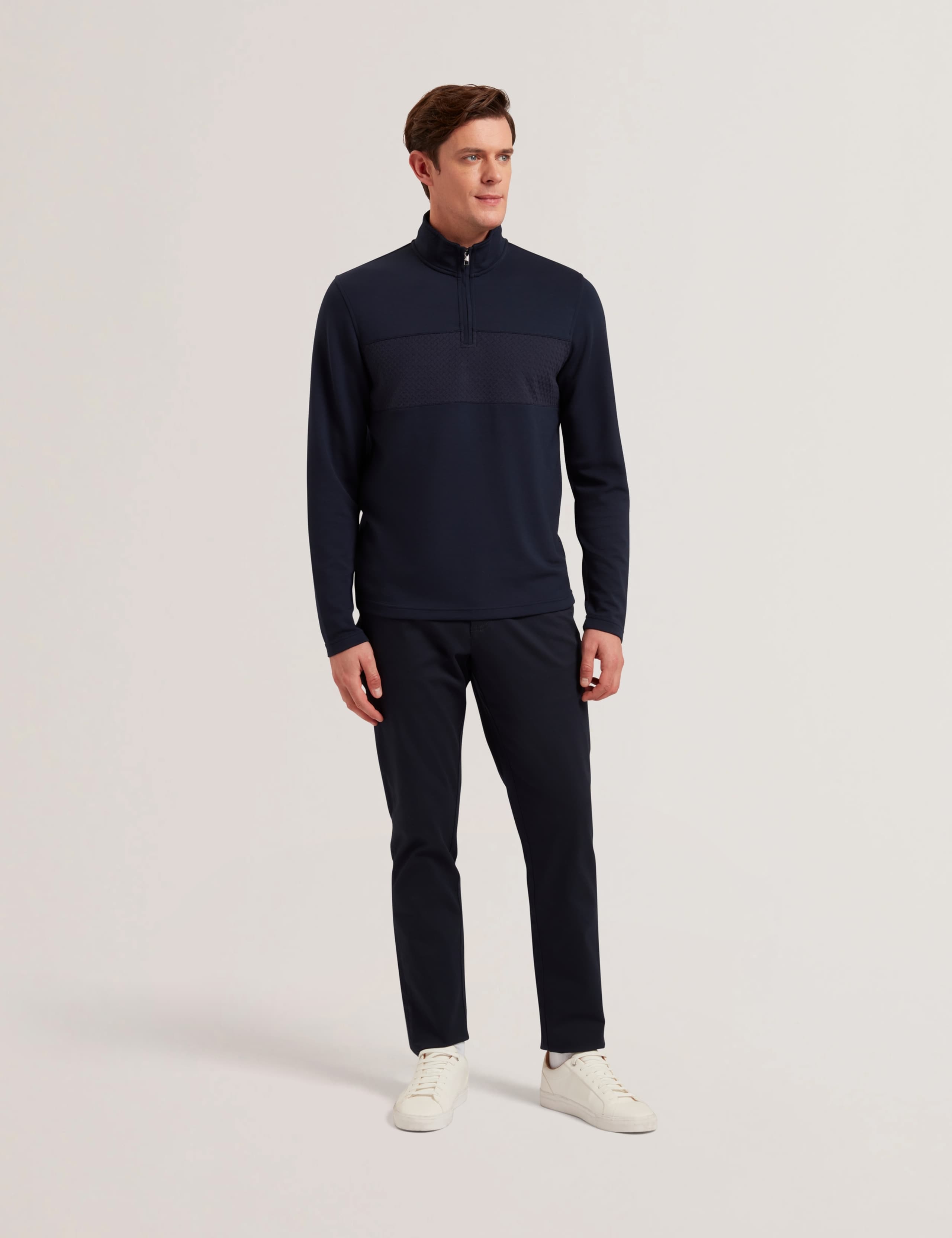 Modal Blend Half Zip Long Sleeve Sweatshirt