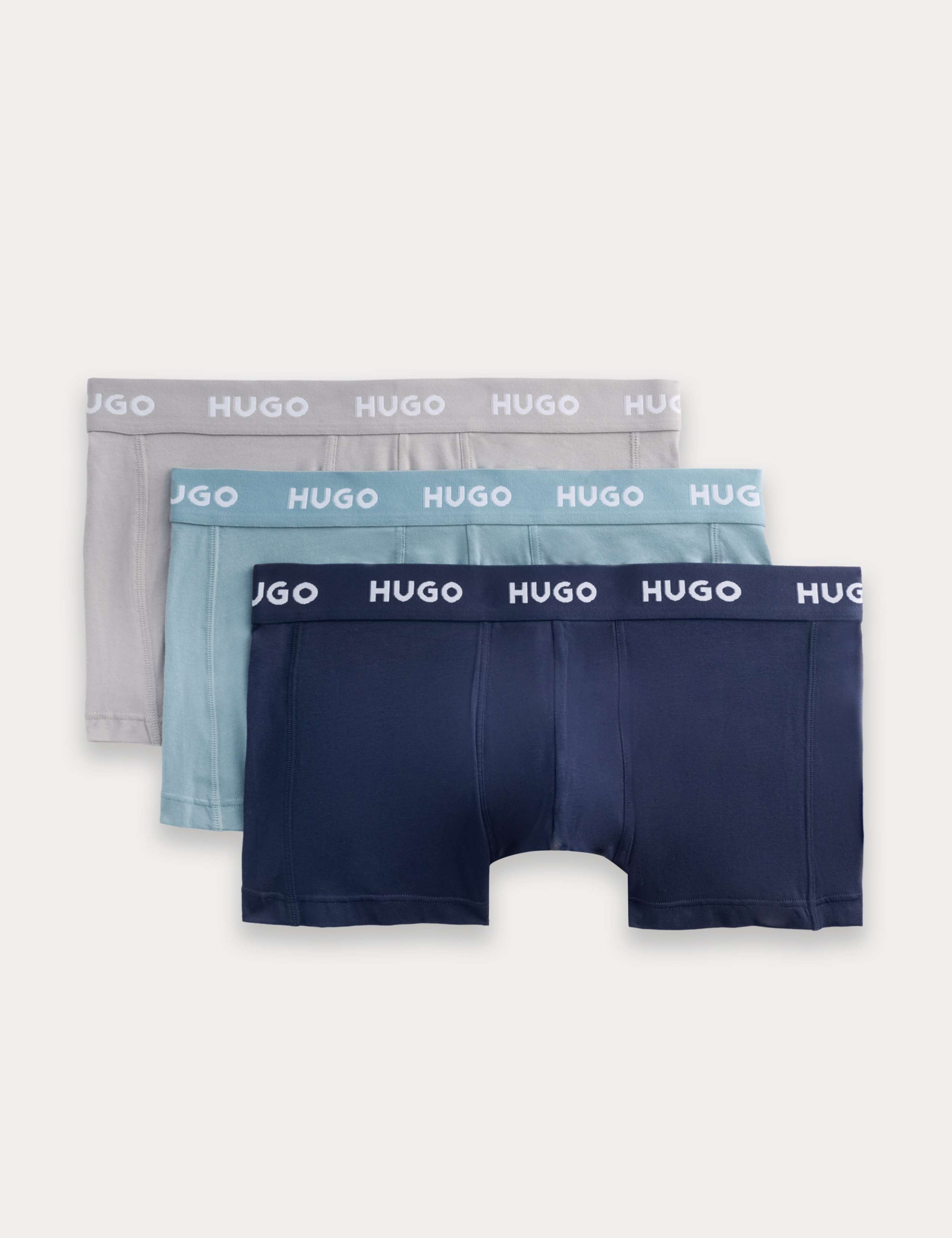 3 Pack Cotton Stretch Logo Waistband Trunks