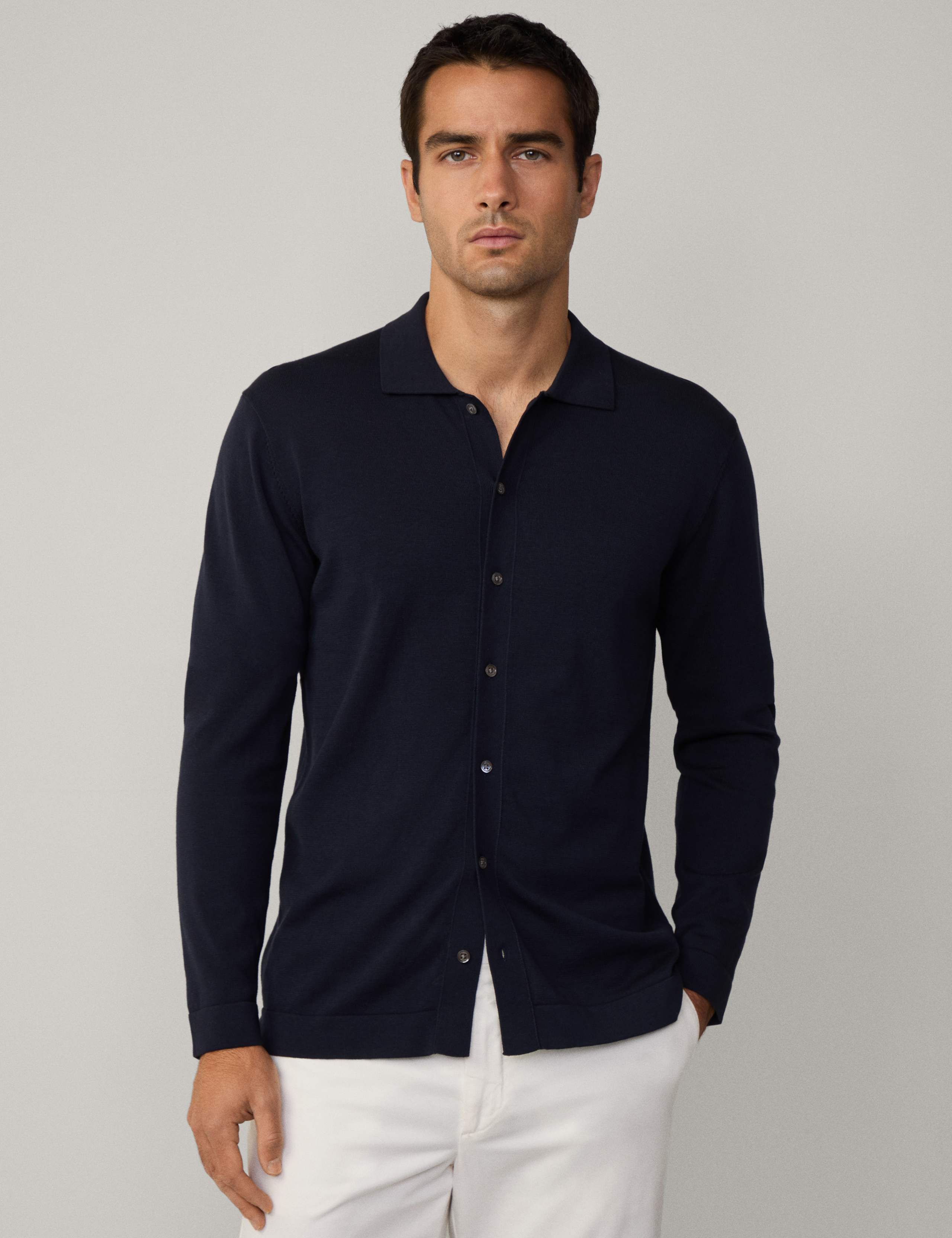 Cotton Rich Overshirt with Silk