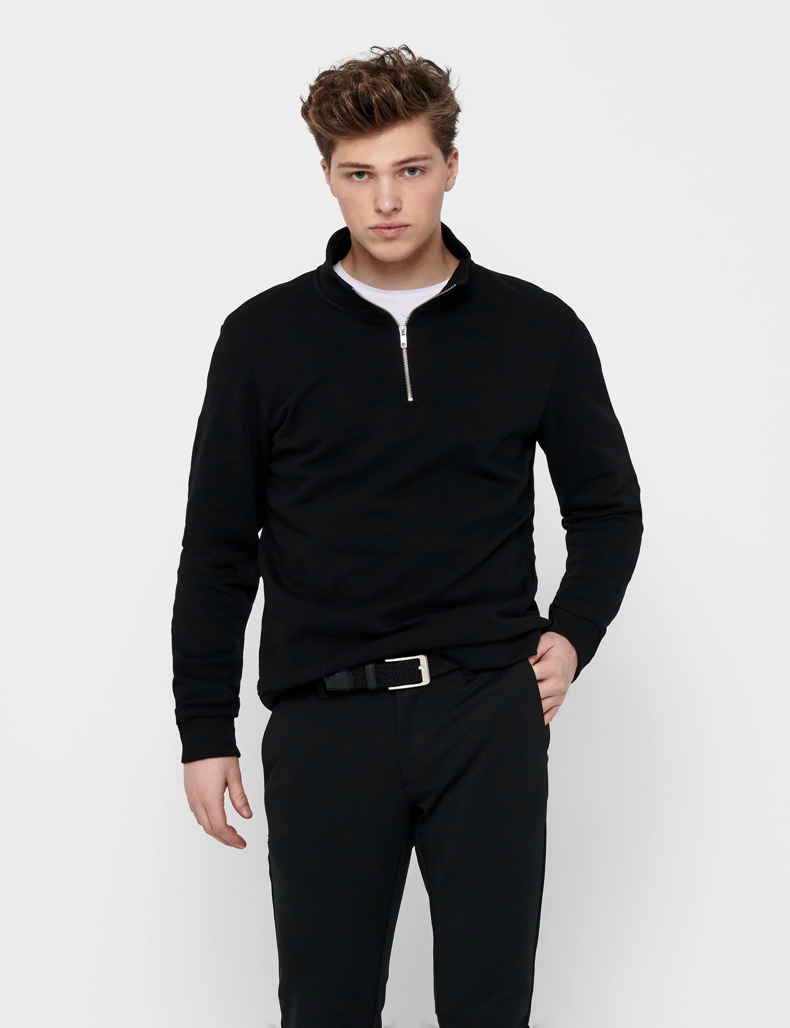 Brushed Cotton Rich Half Zip Sweatshirt