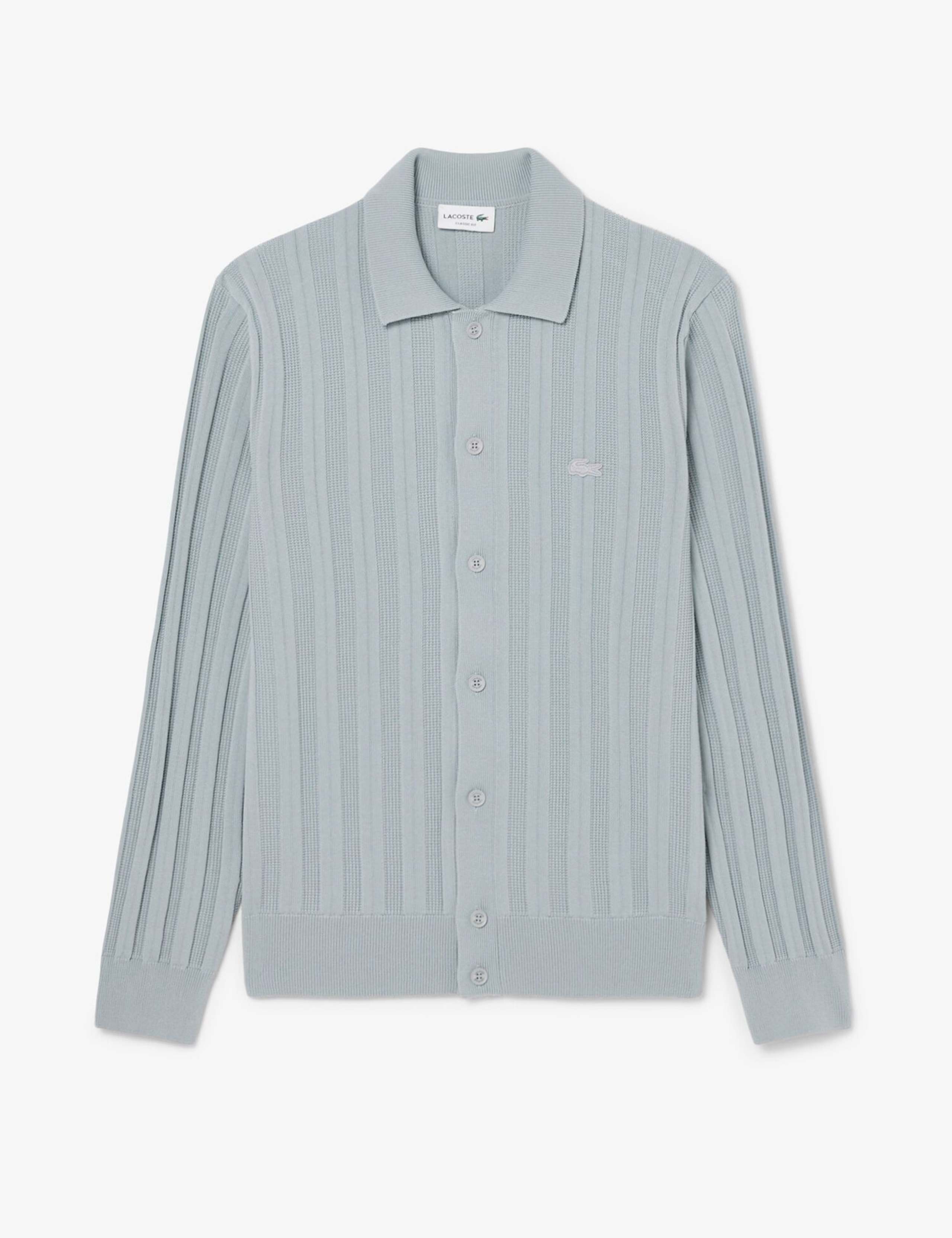 Ribbed Polo Neck Cardigan