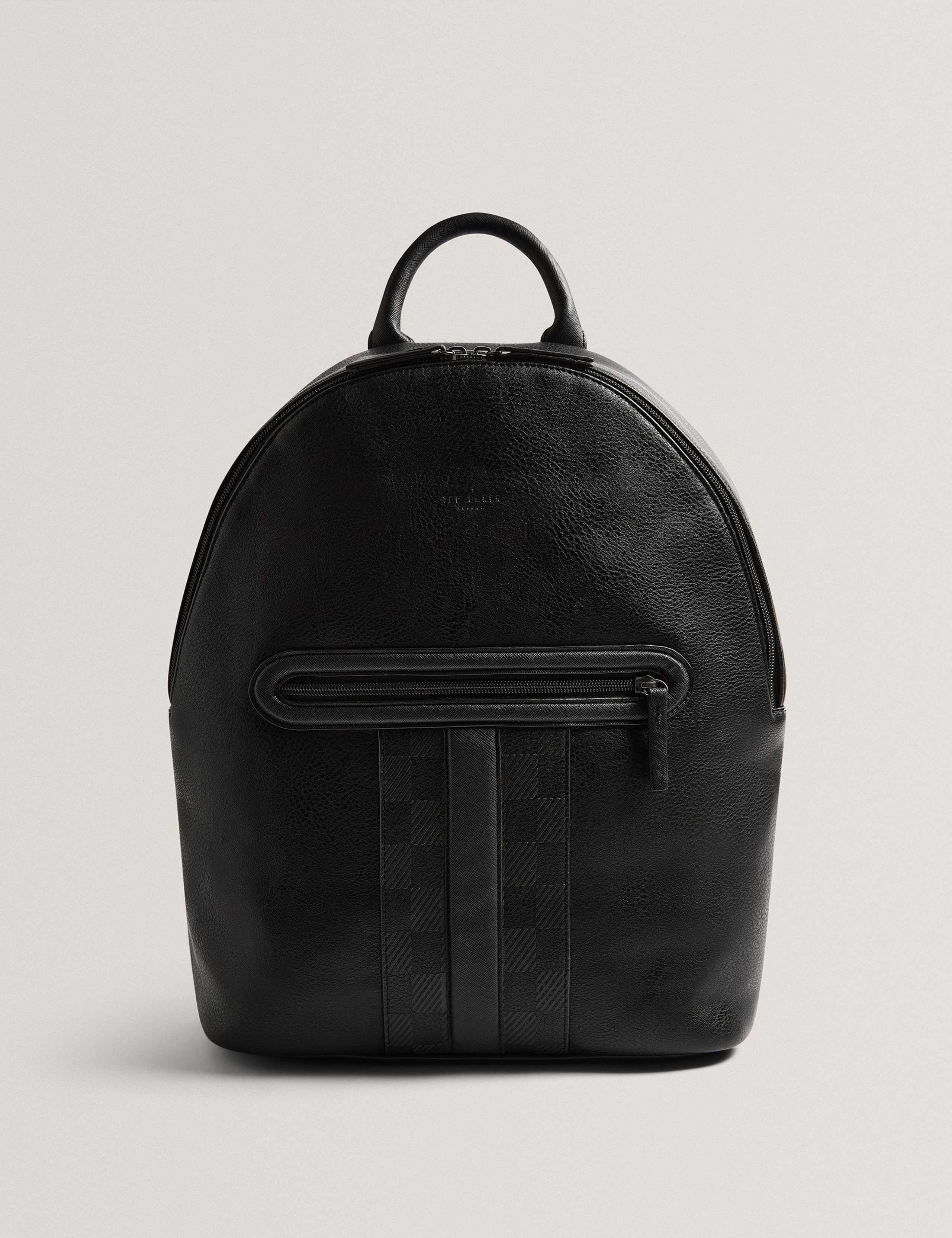 Faux Leather Checked Backpack