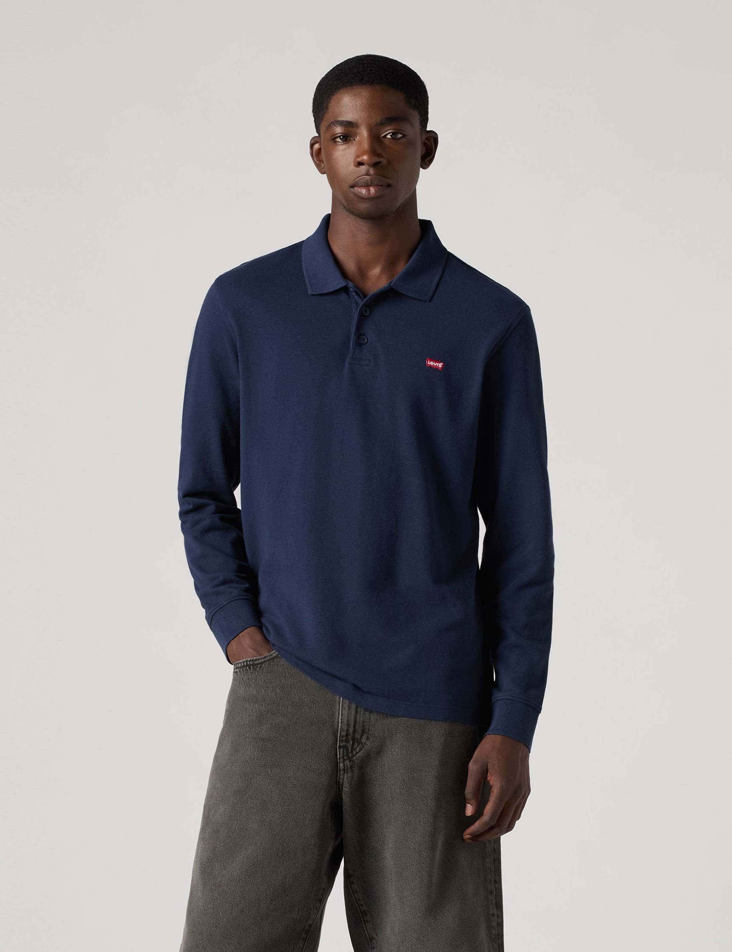 Pure Cotton Long Sleeve Polo Shirt