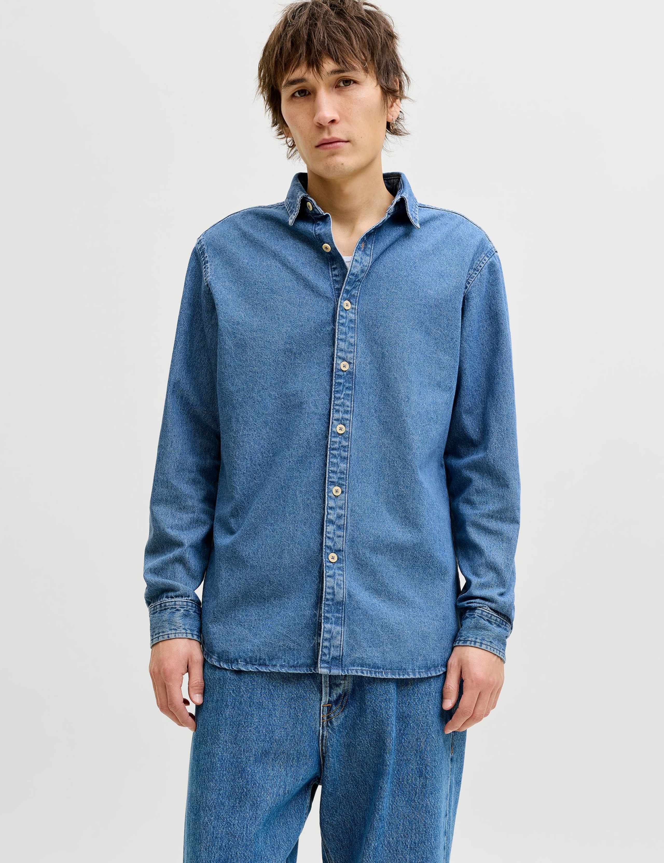 Regular Fit Pure Cotton Denim Shirt