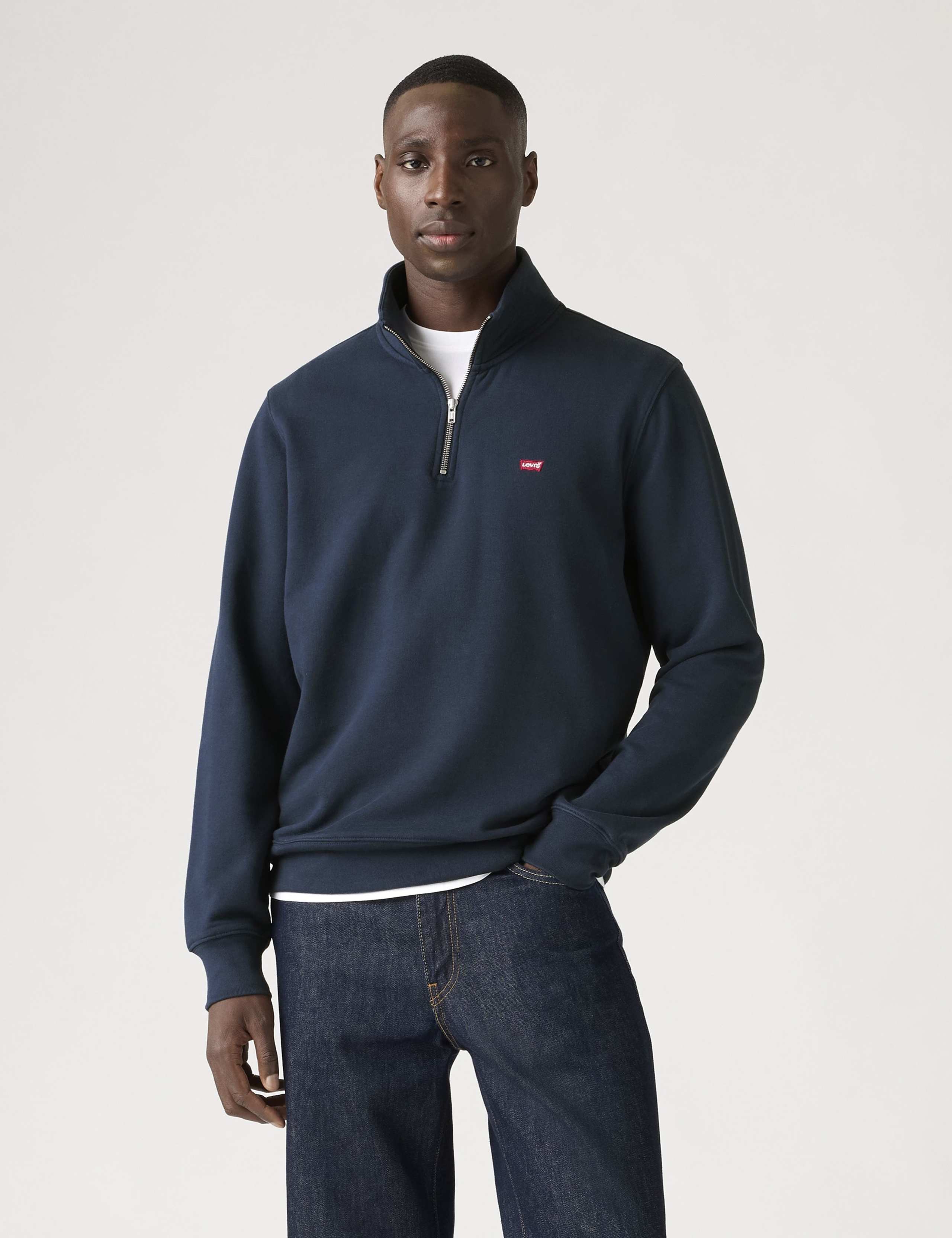 Regular Fit Pure Cotton Half Zip Jumper