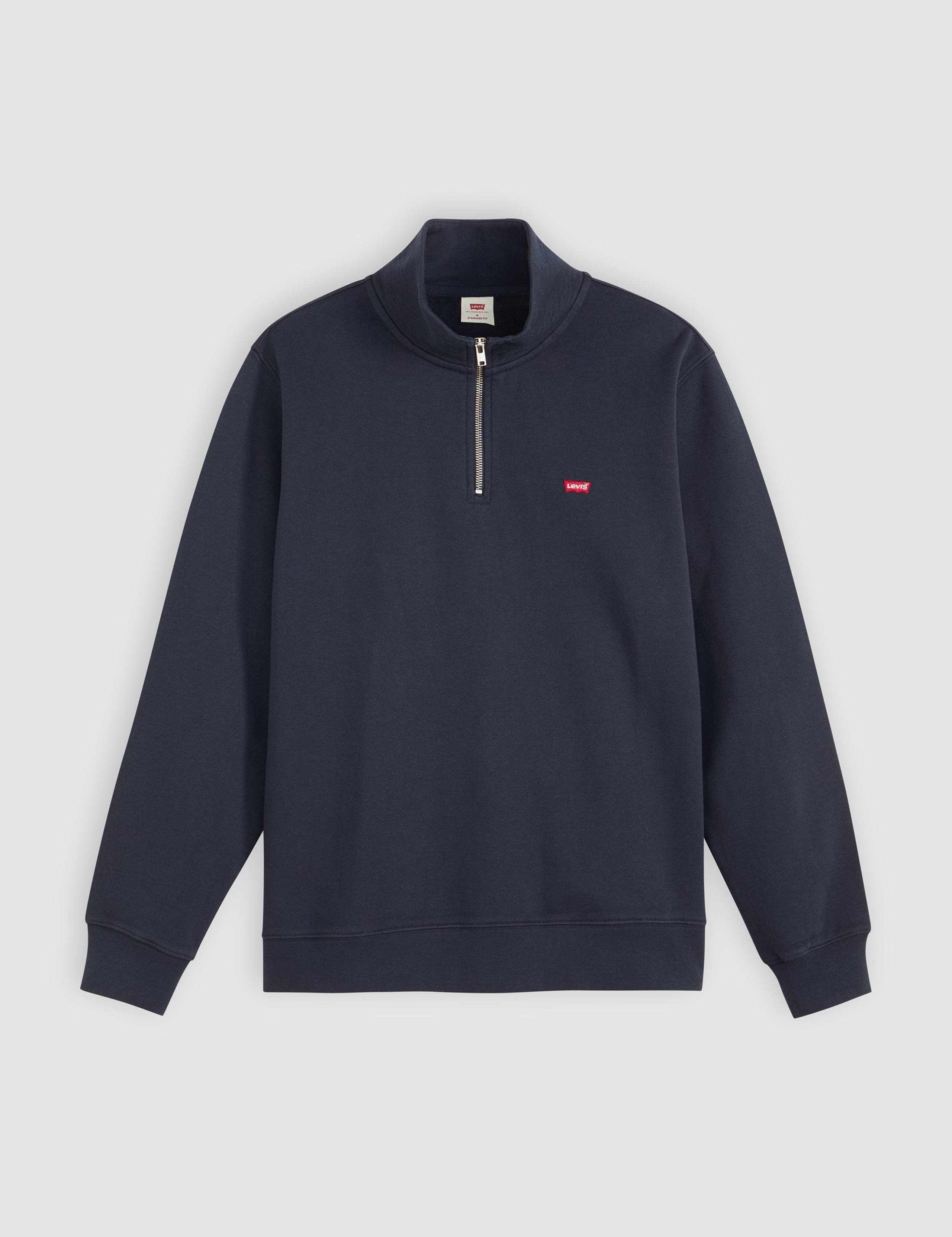 Regular Fit Pure Cotton Half Zip Sweatshirt