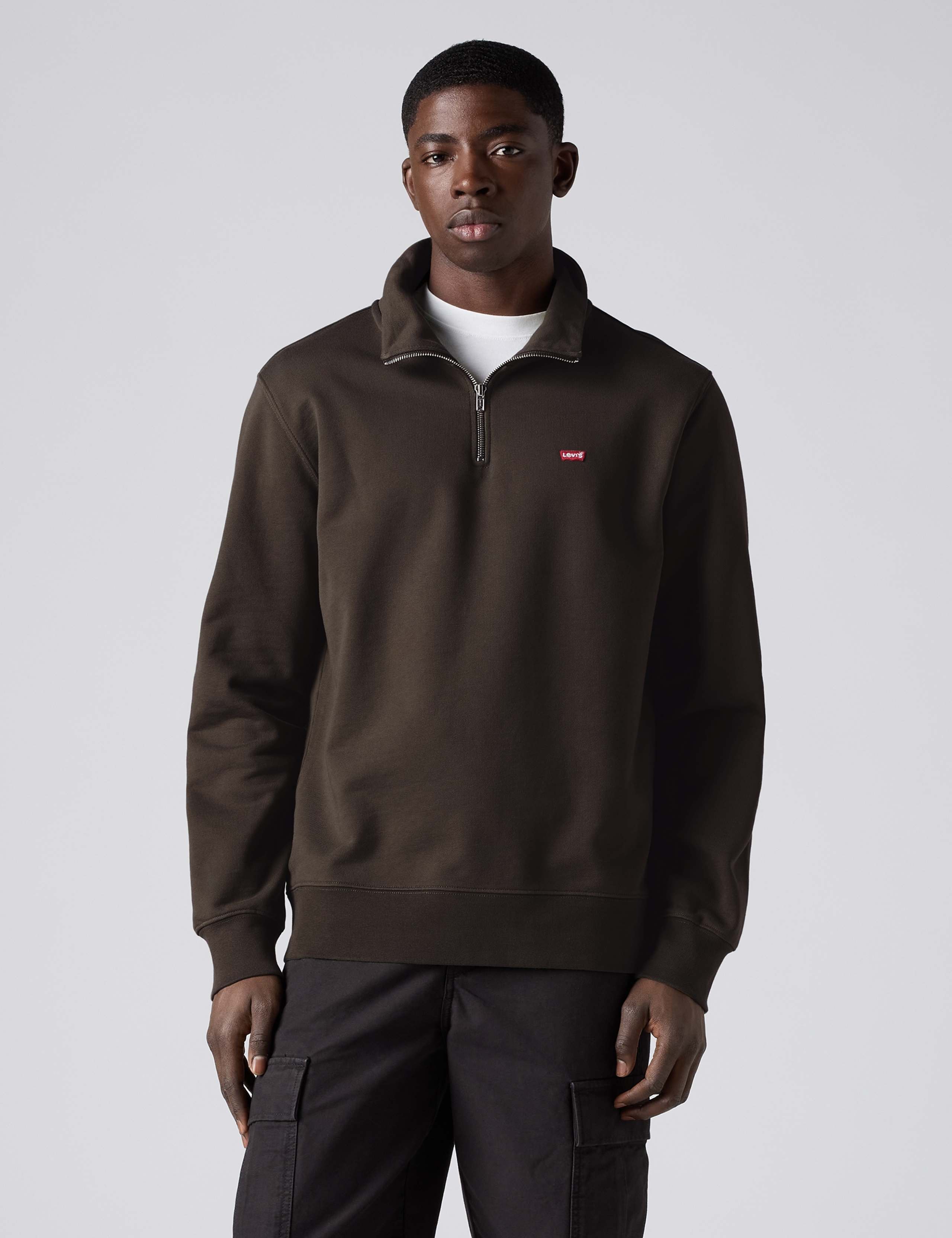 Regular Fit Pure Cotton Half Zip Jumper