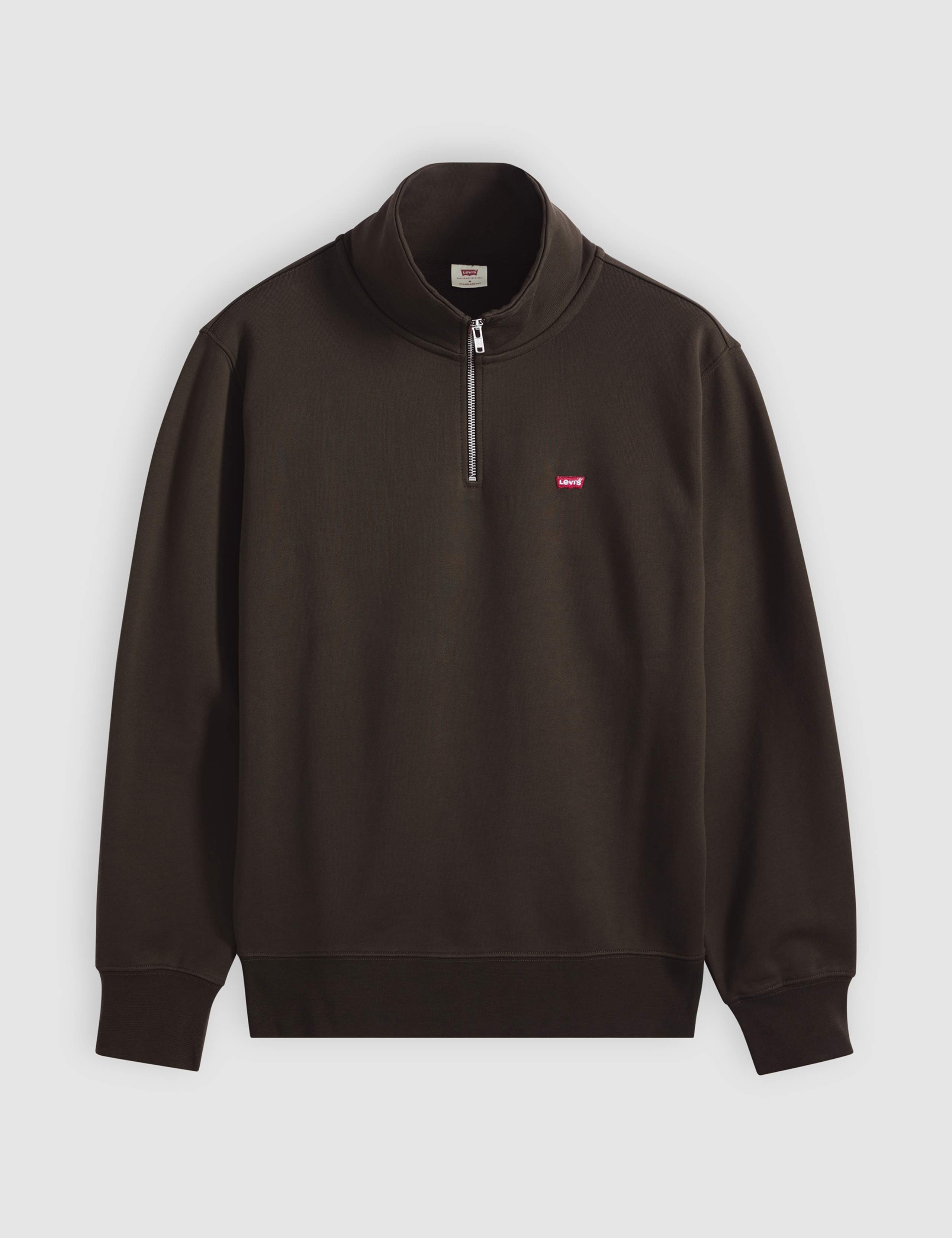 Regular Fit Pure Cotton Half Zip Sweatshirt