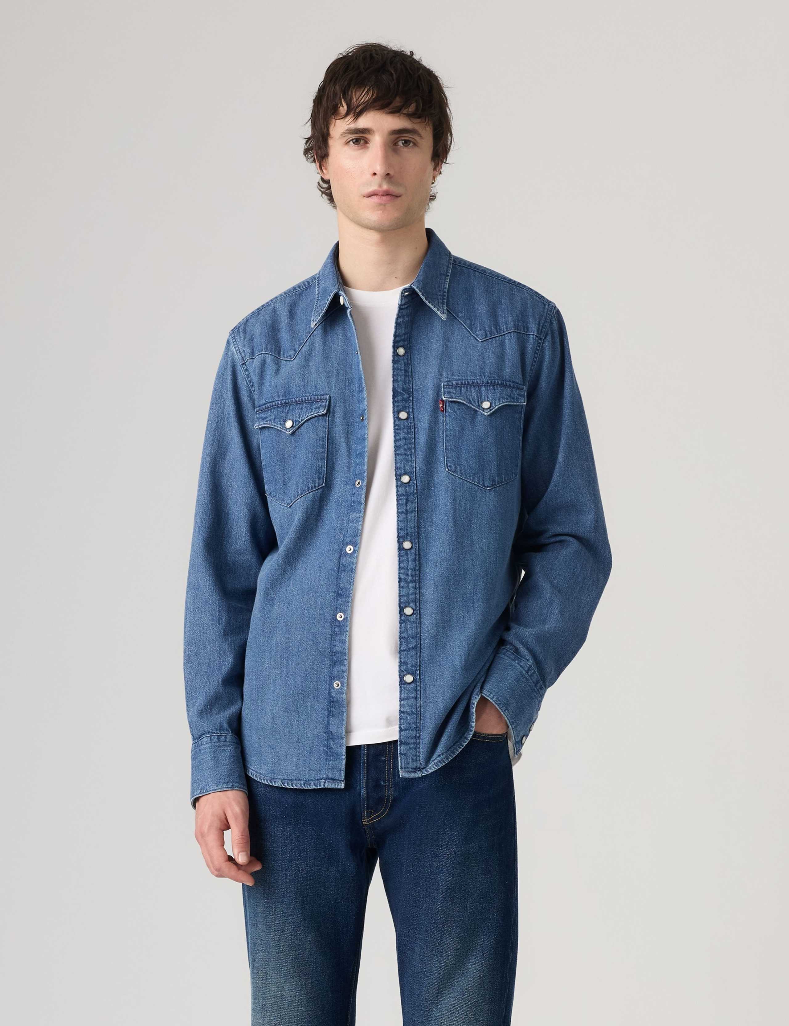 Regular Fit Denim Western Shirt