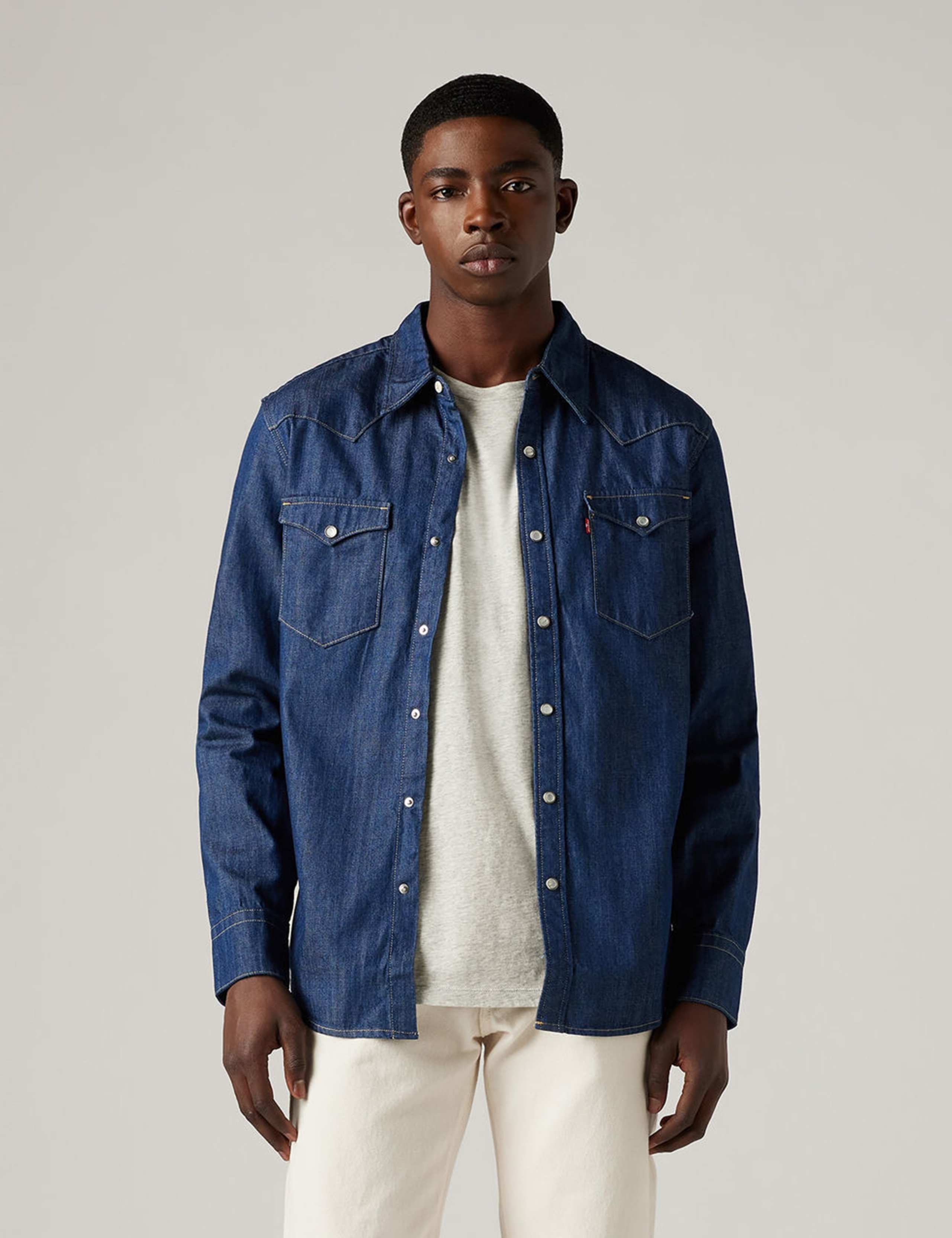 Regular Fit Denim Western Shirt