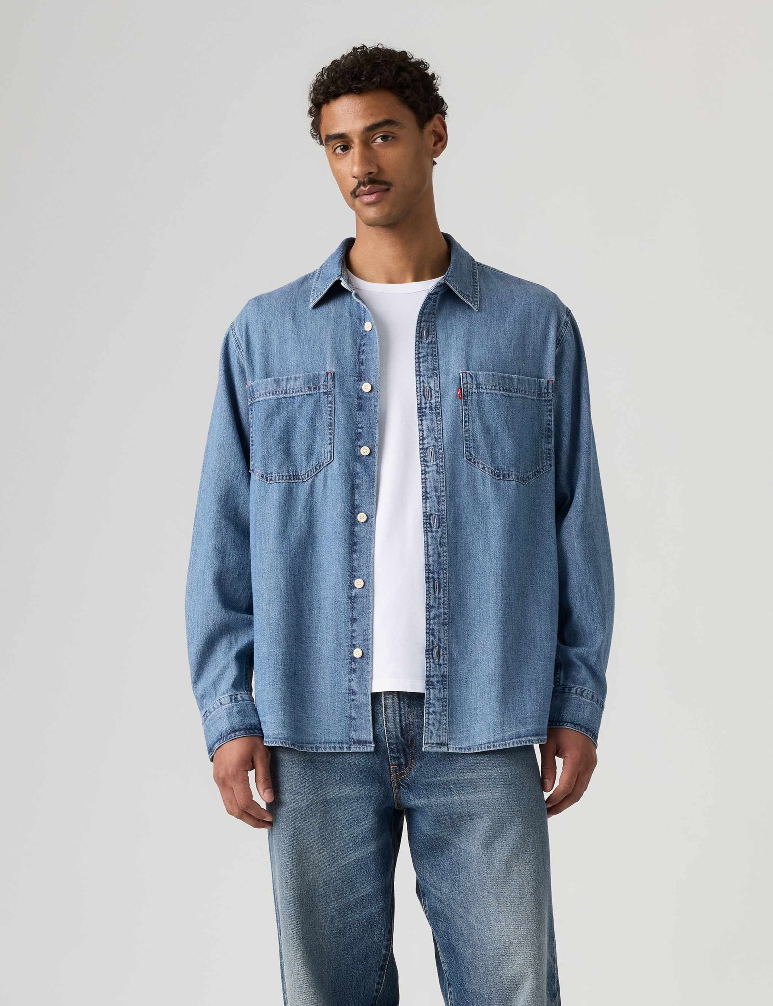Relaxed Fit Pure Cotton Denim Overshirt