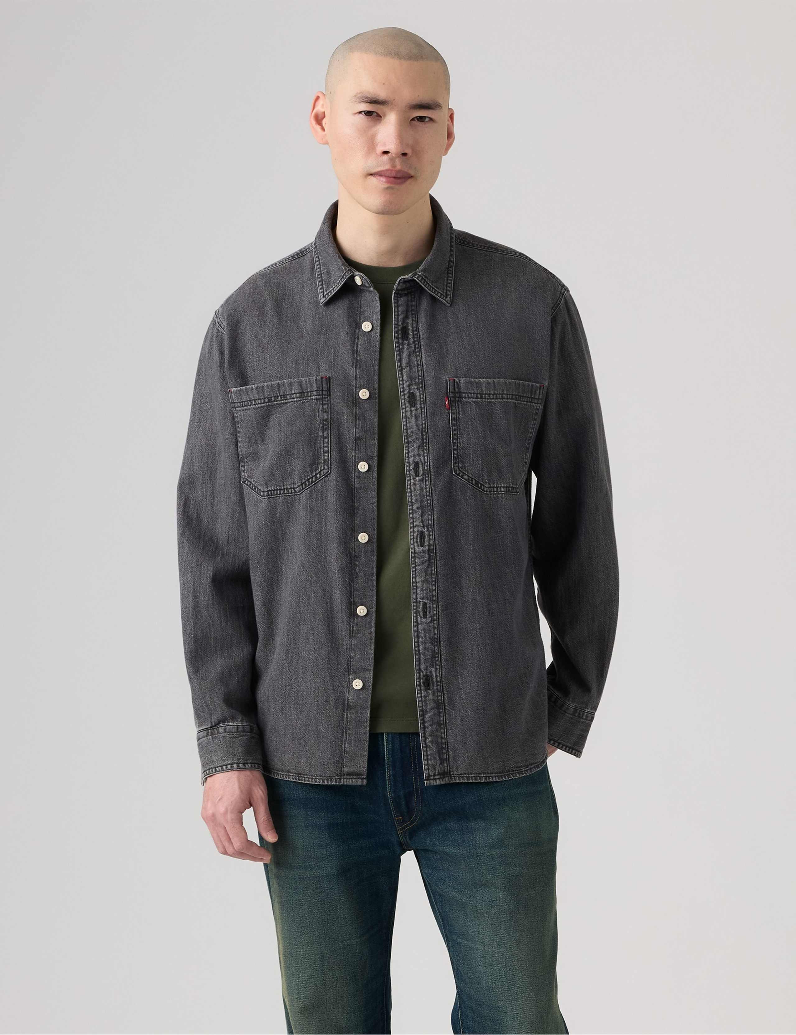 Relaxed Fit Pure Cotton Denim Overshirt