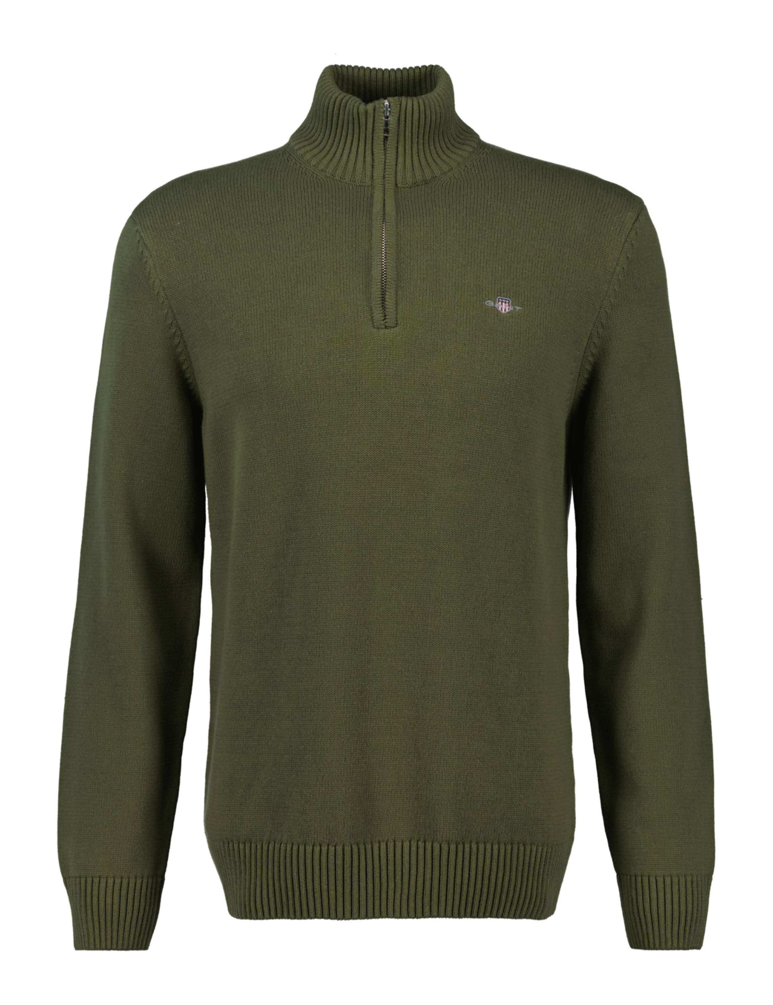 Pure Cotton Embroidered Half Zip Jumper