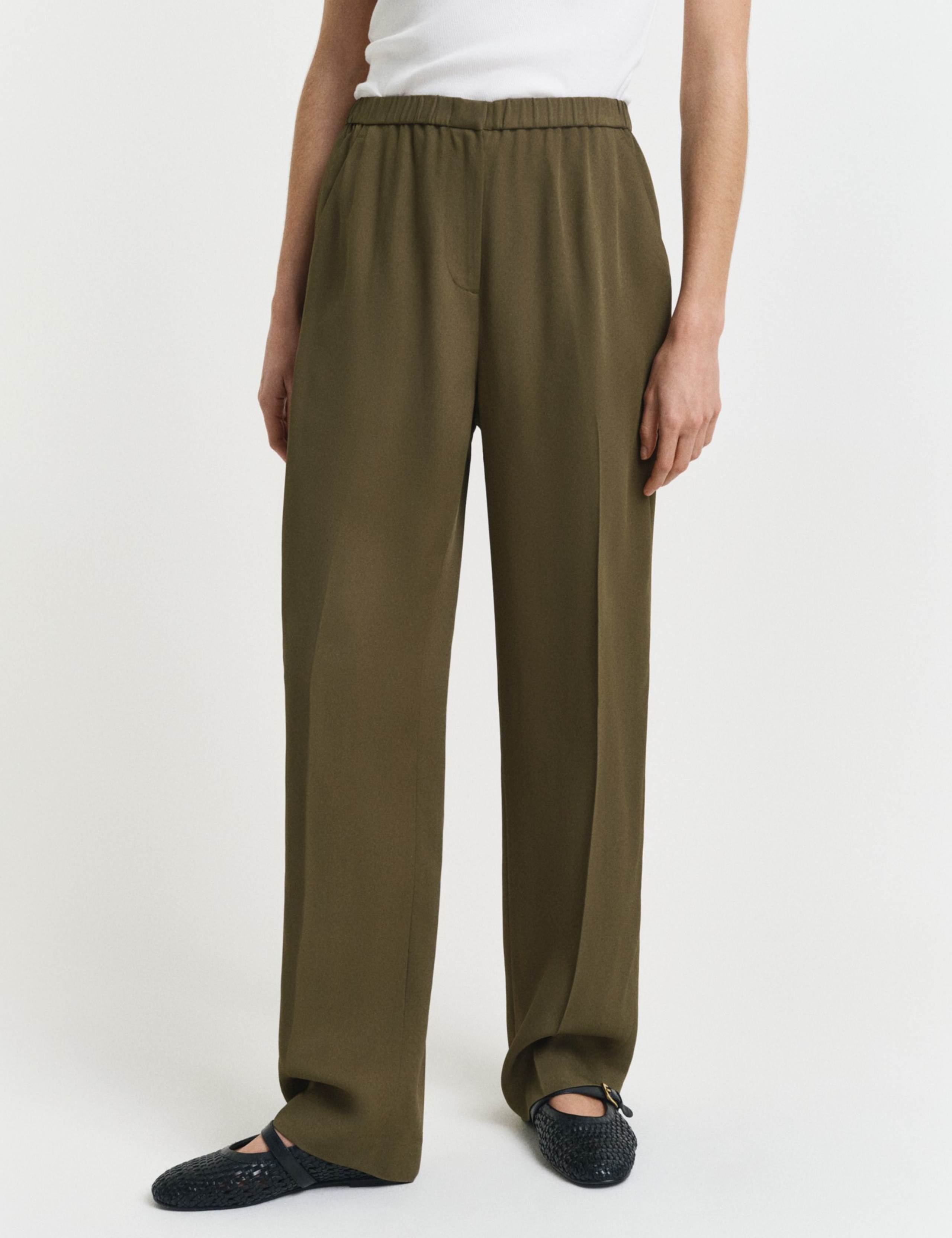 Elasticated Waist Wide Leg Trousers